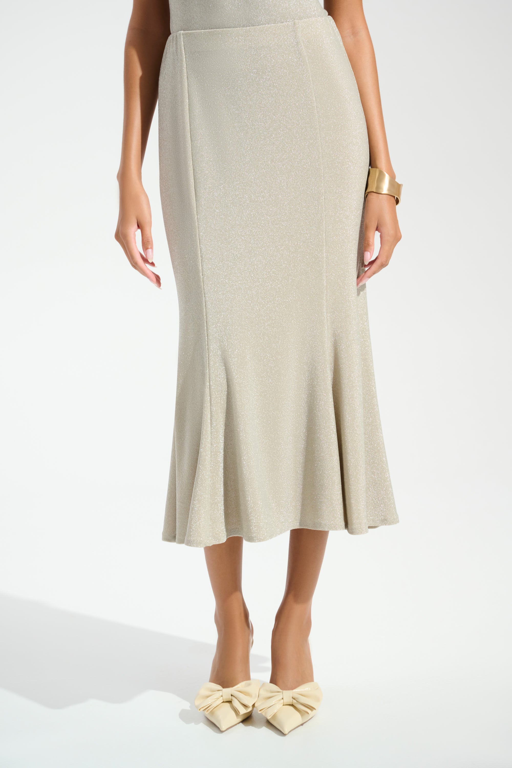 Joseph Ribkoff Signature Sparkle Trumpet Skirt 261748 - Champagne