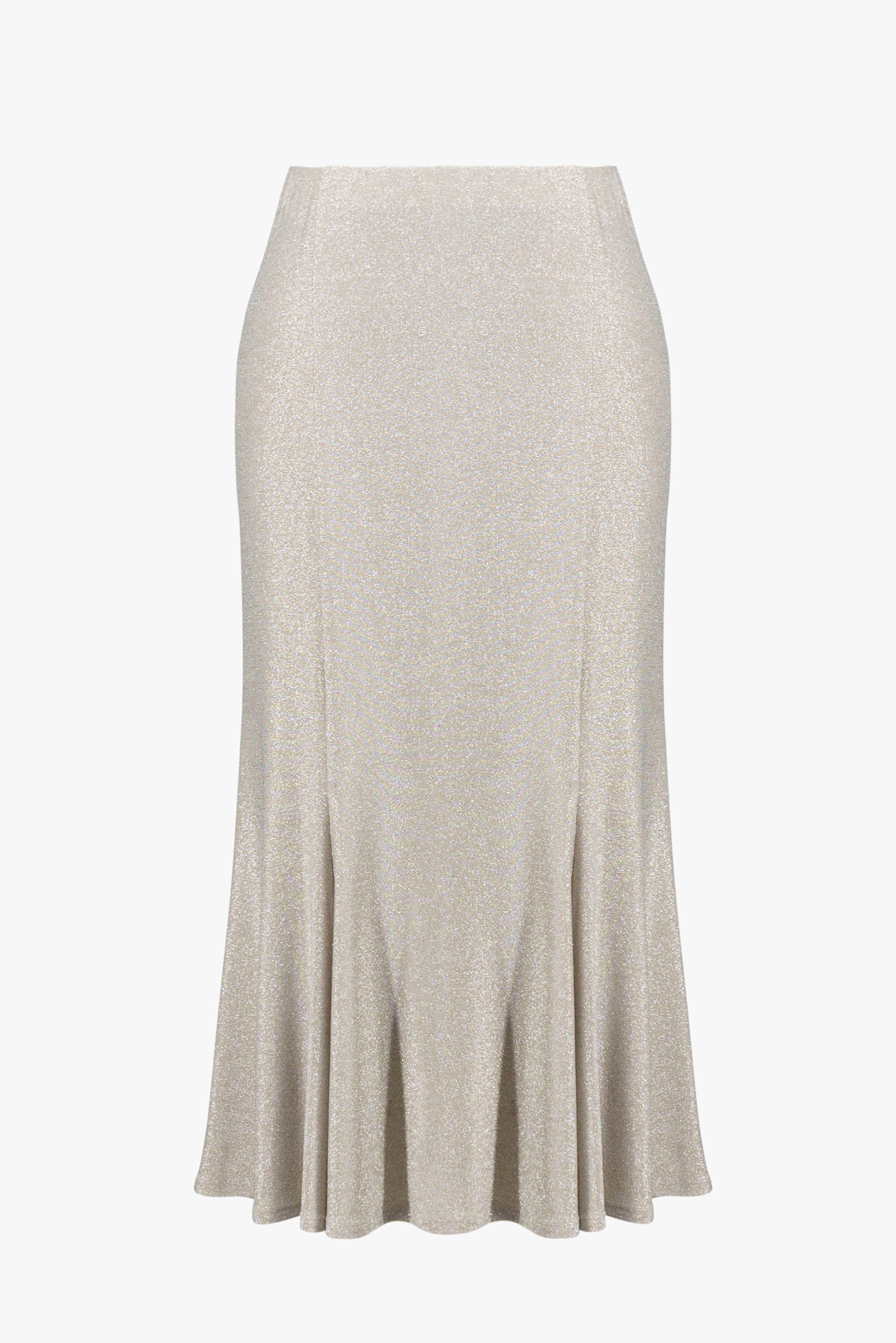 Joseph Ribkoff Signature Sparkle Trumpet Skirt 261748 - Champagne