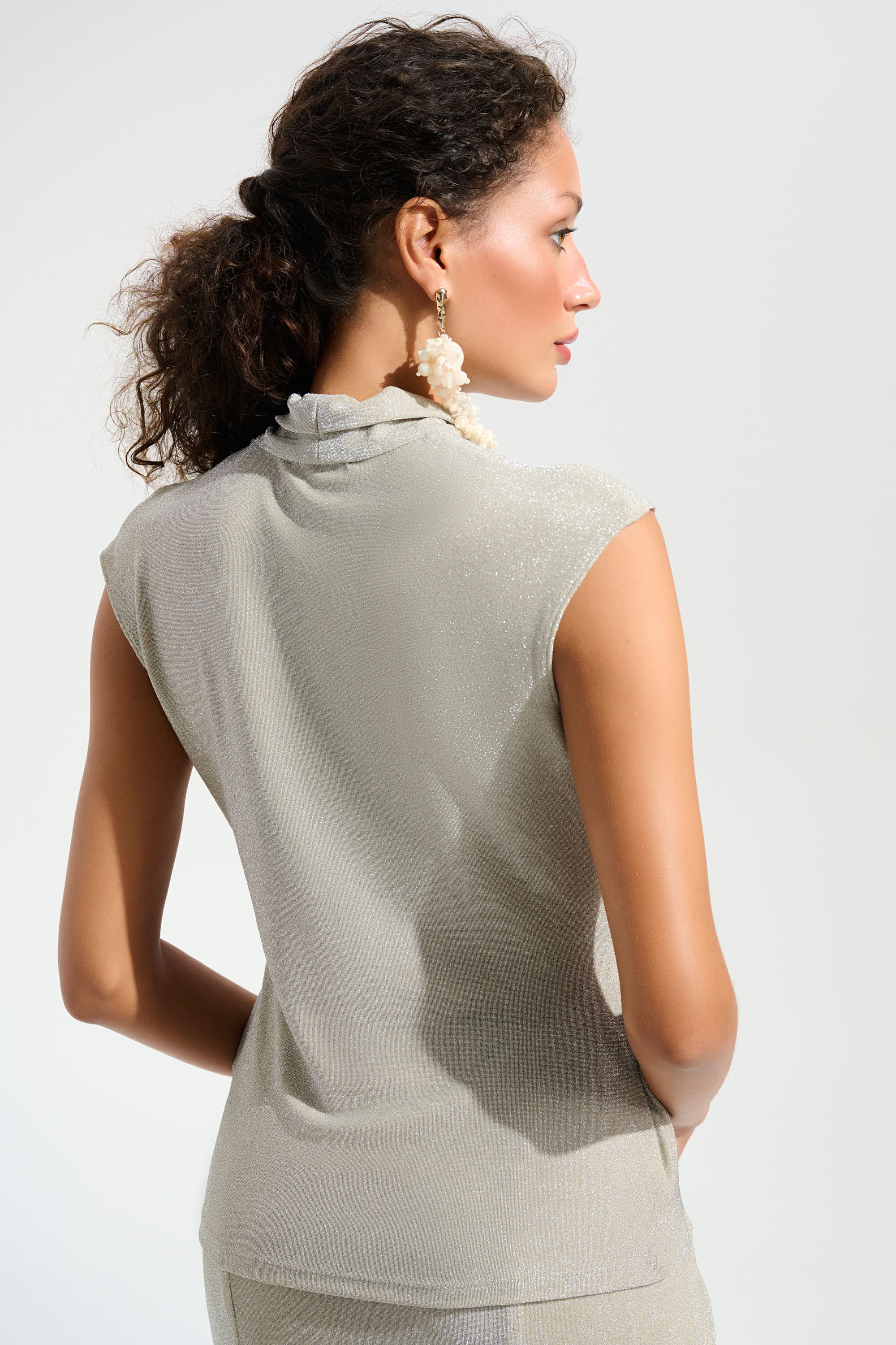 Joseph Ribkoff Signature Sparkle Wrap Top 261758 - Champagne