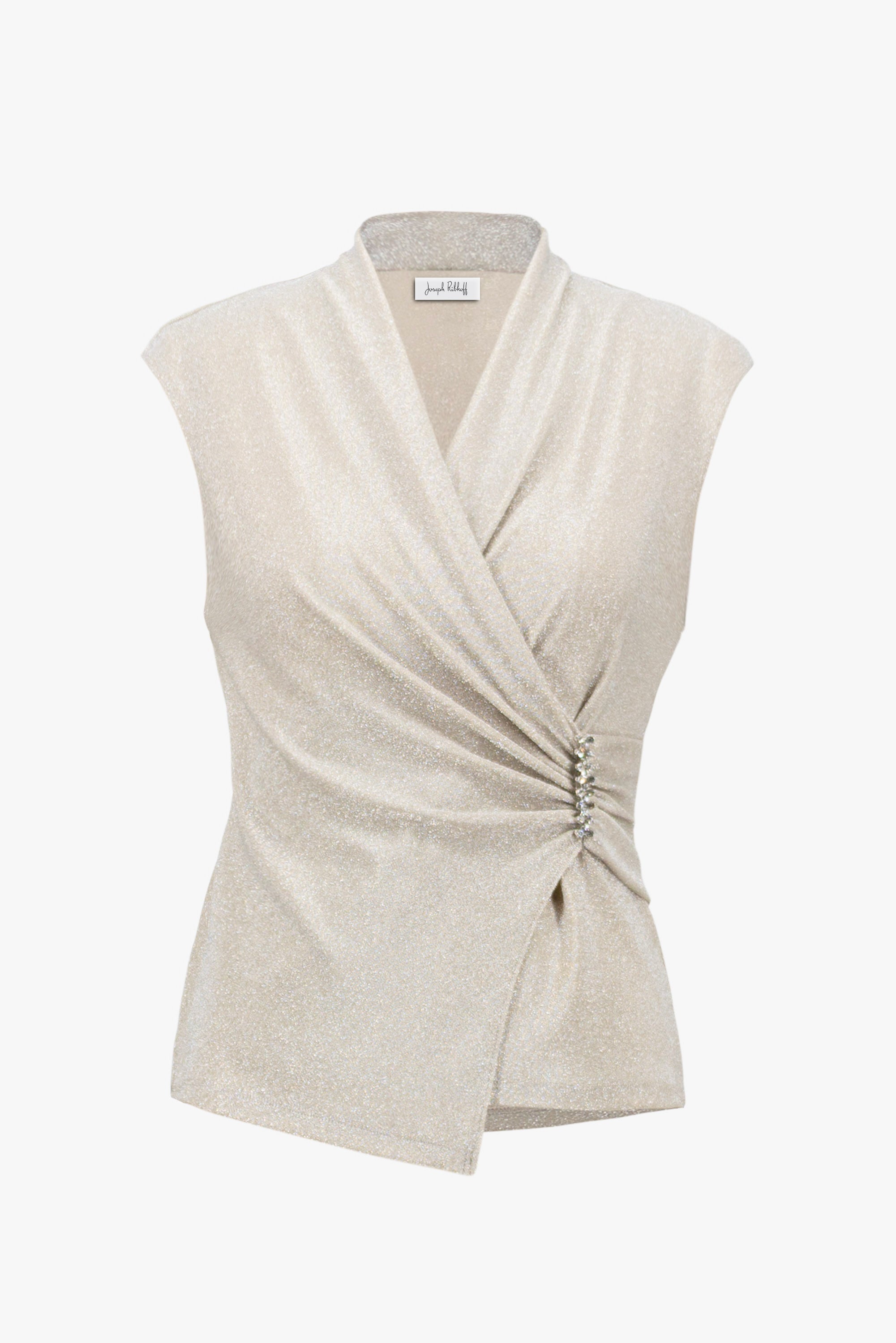 Joseph Ribkoff Signature Sparkle Wrap Top 261758 - Champagne