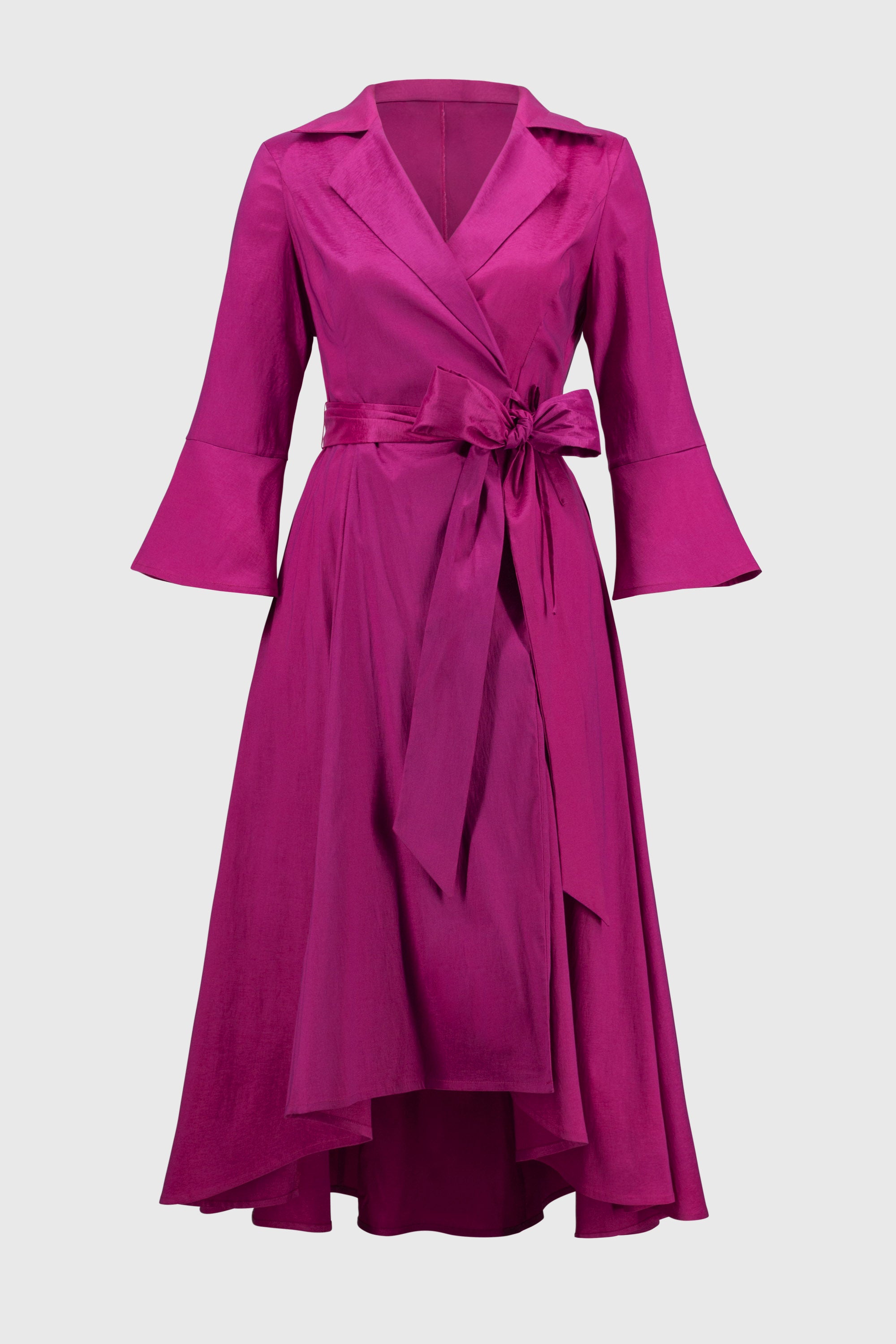Joseph Ribkoff Signature Taffeta High Low Wrap Dress 251727 - Magenta