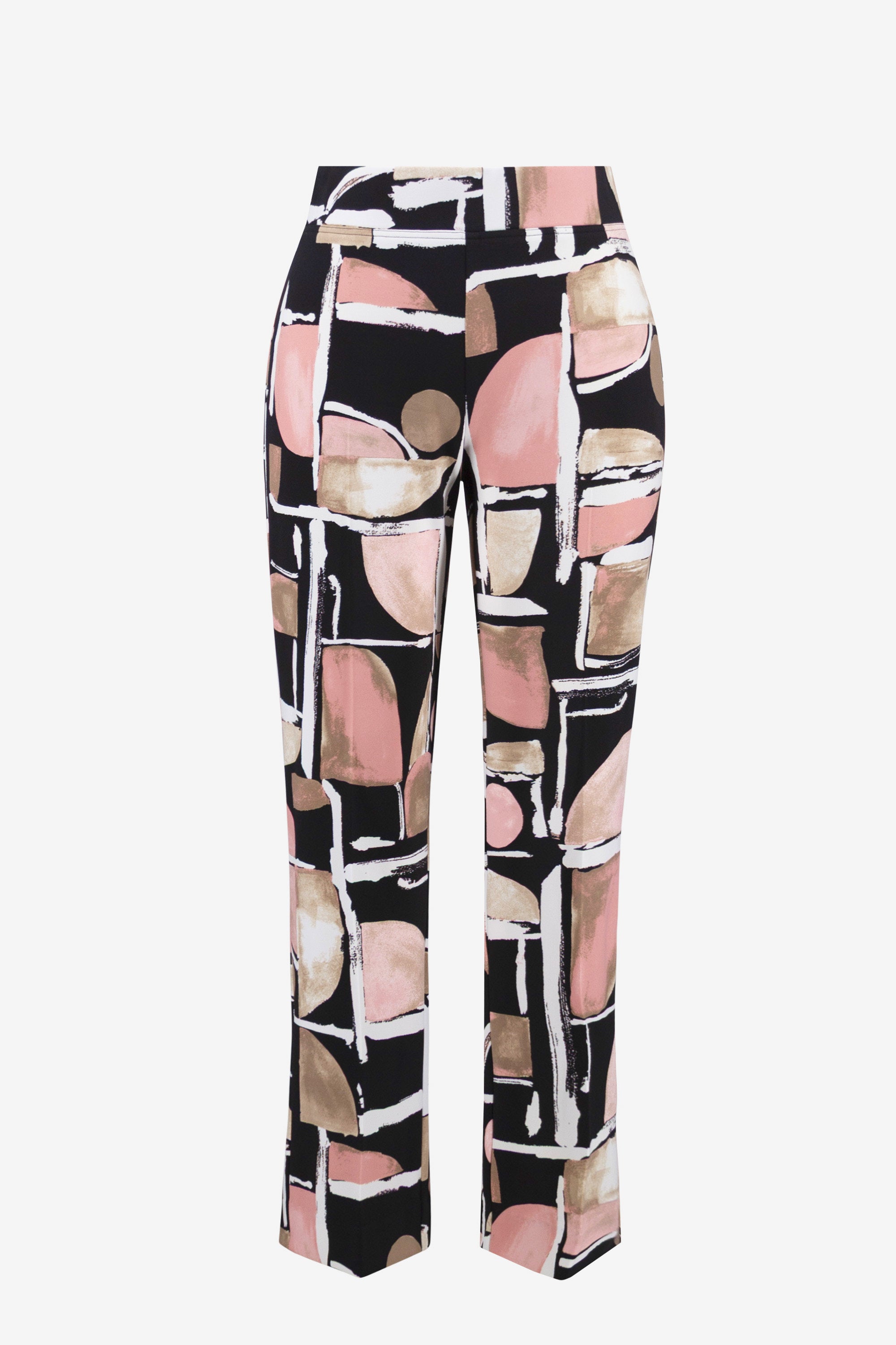 Joseph Ribkoff Abstract Print Straight Pull-On Pants 261309 - Black/ Multi