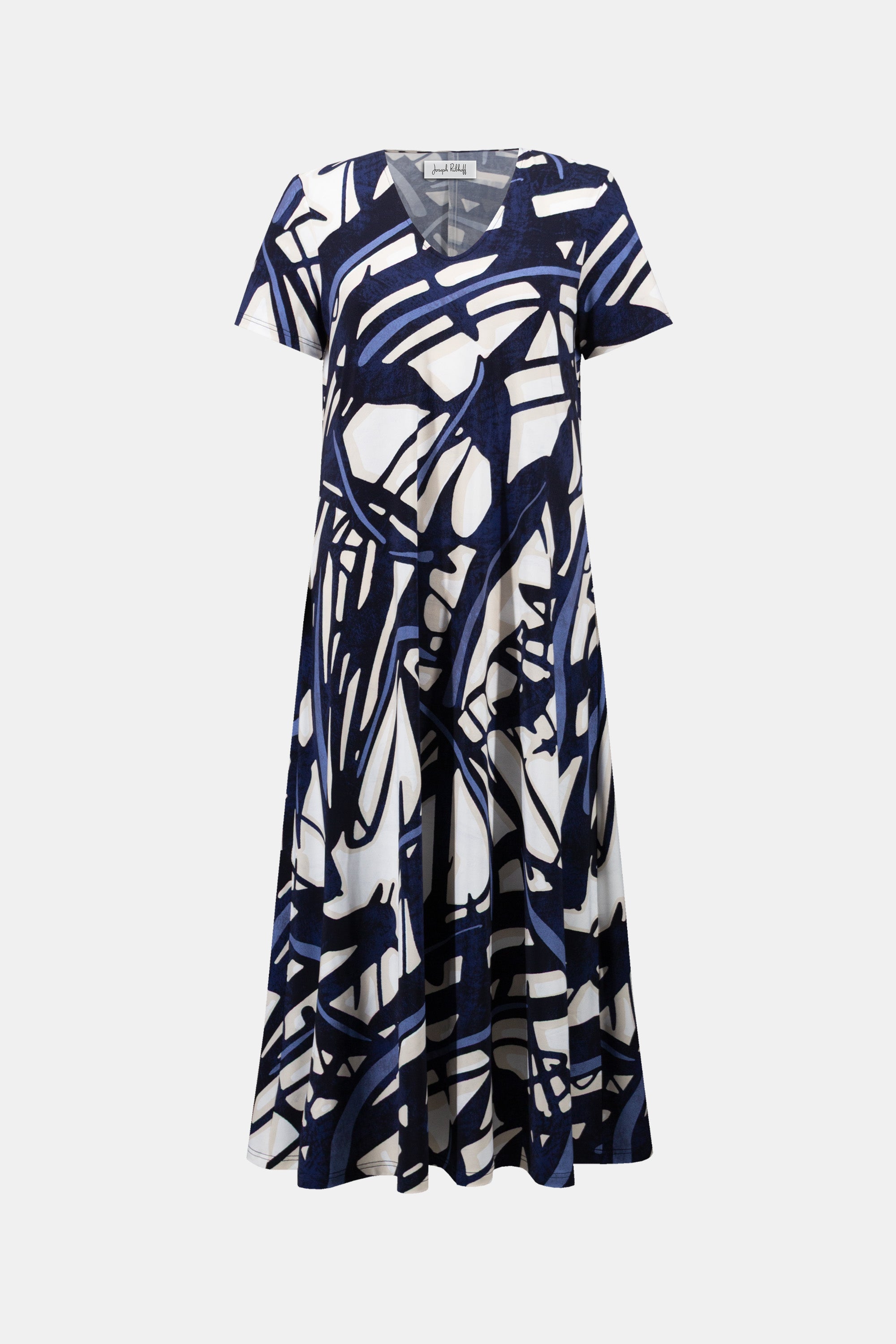 Joseph Ribkoff Abstract Print Trapeze Dress 262245 - Vanilla/ Multi