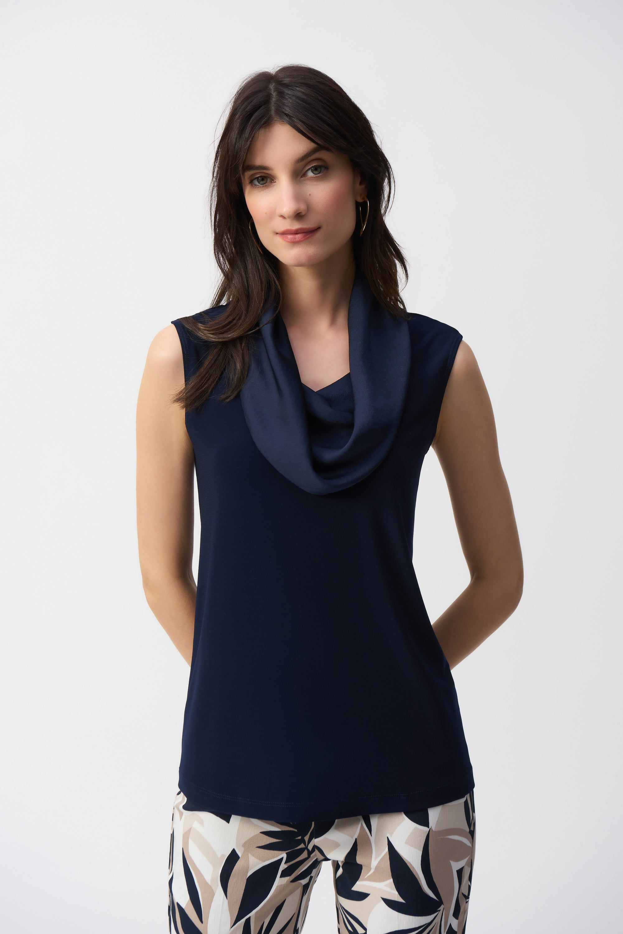 Joseph Ribkoff Satin Sleeveless Top 251276 - Midnight Blue