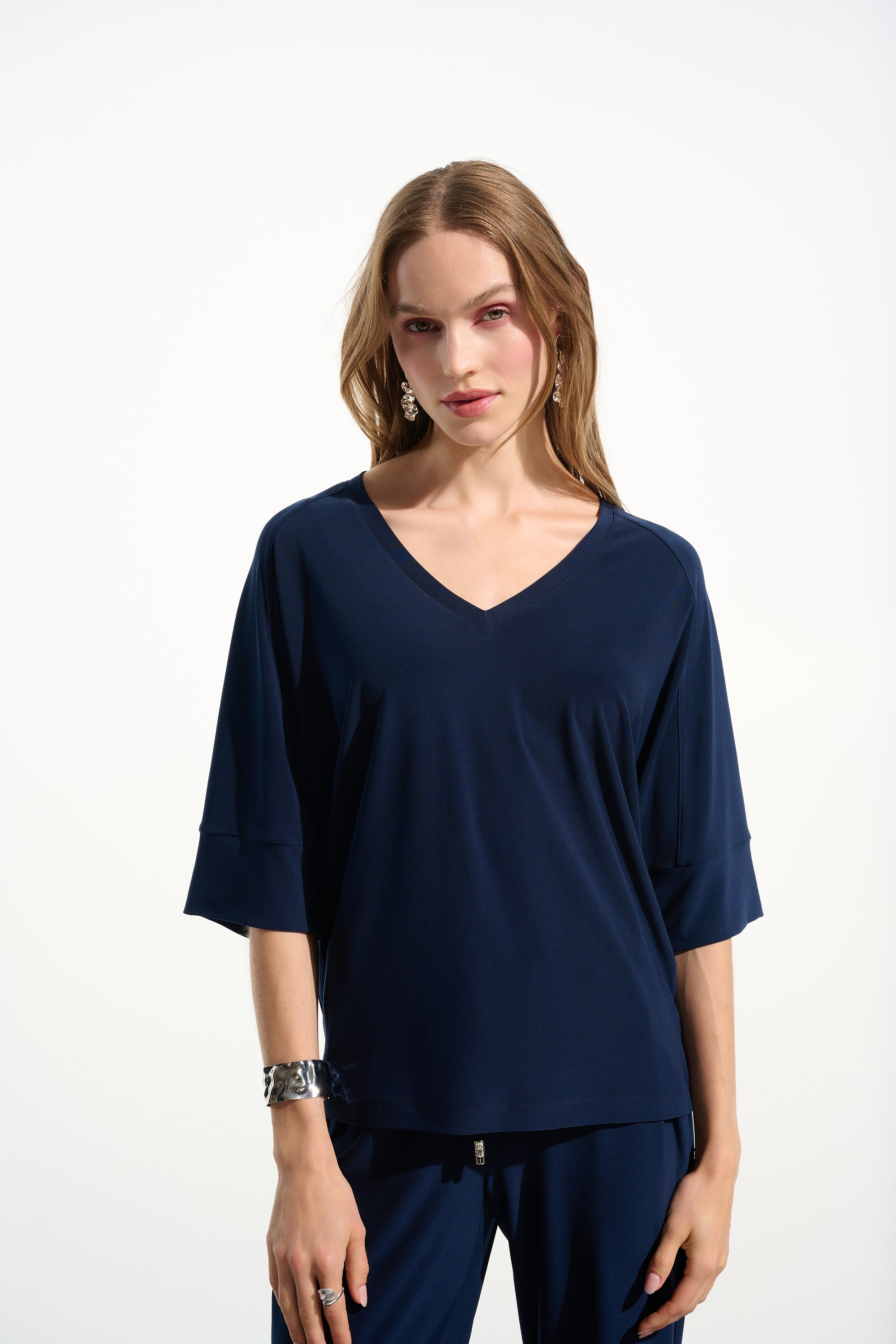 Joseph Ribkoff V-Neck Boxy Top 261641 - Indigo