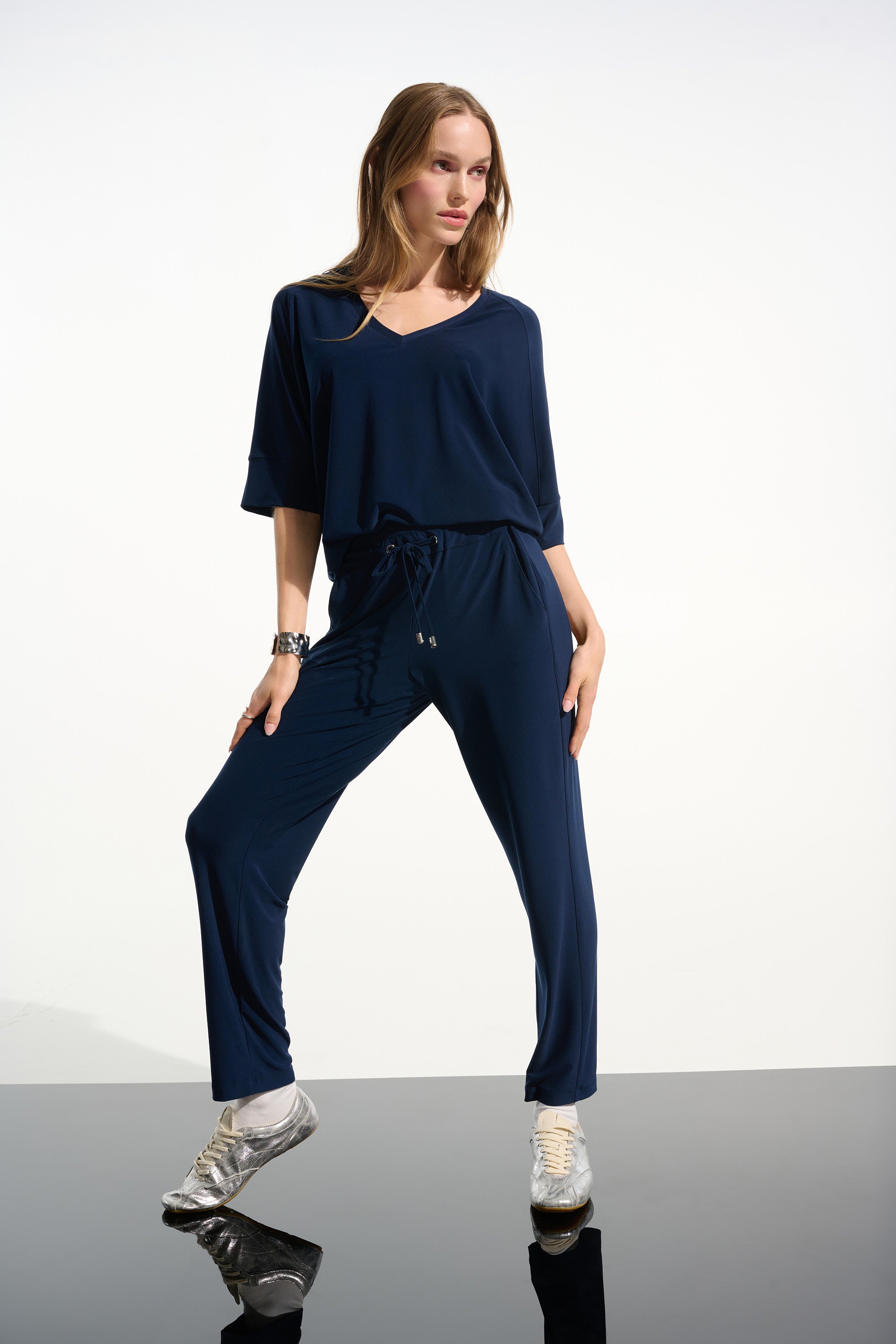 Joseph Ribkoff V-Neck Boxy Top 261641 - Indigo