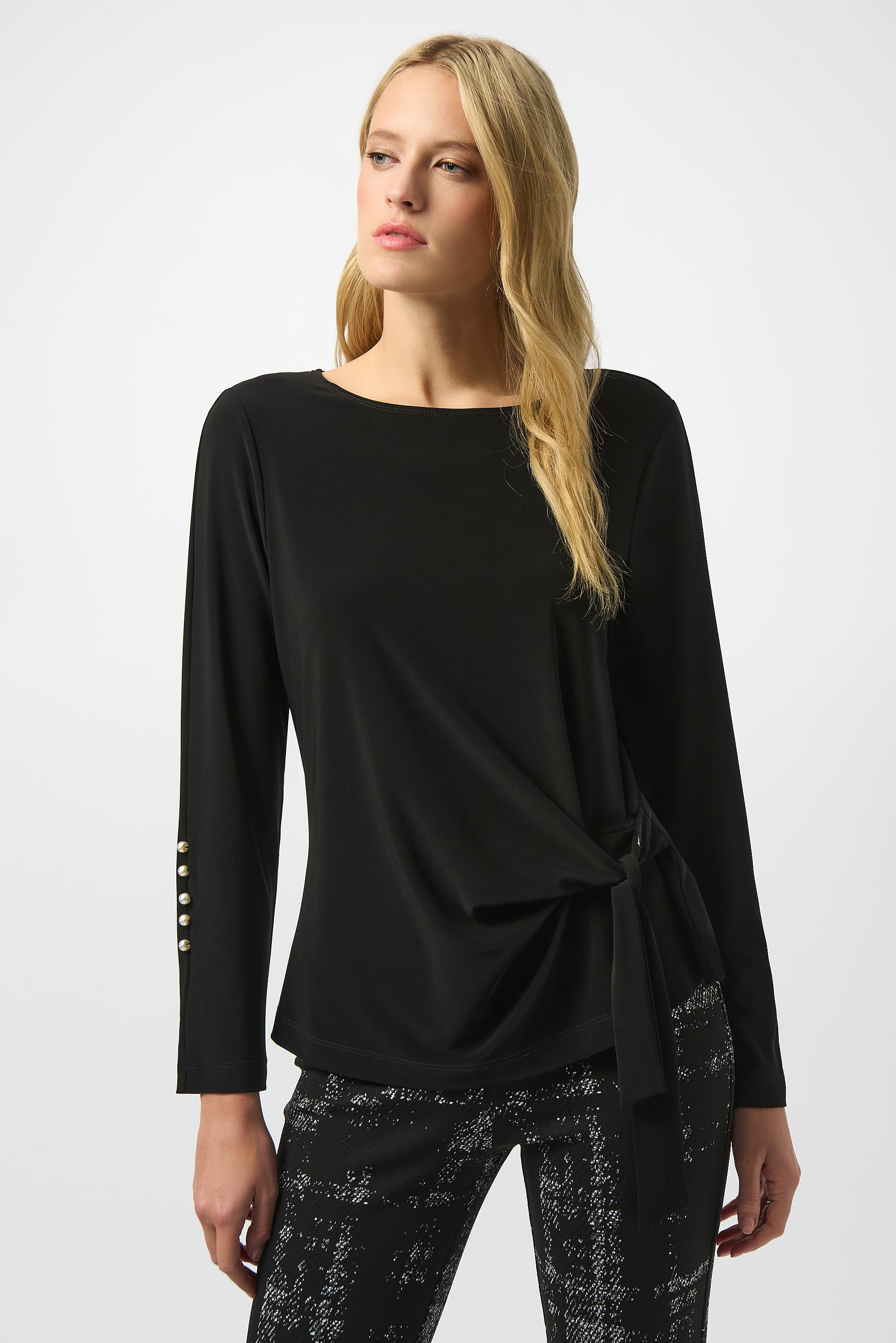 Joseph Ribkoff Silky Fitted Top 253215 - Black