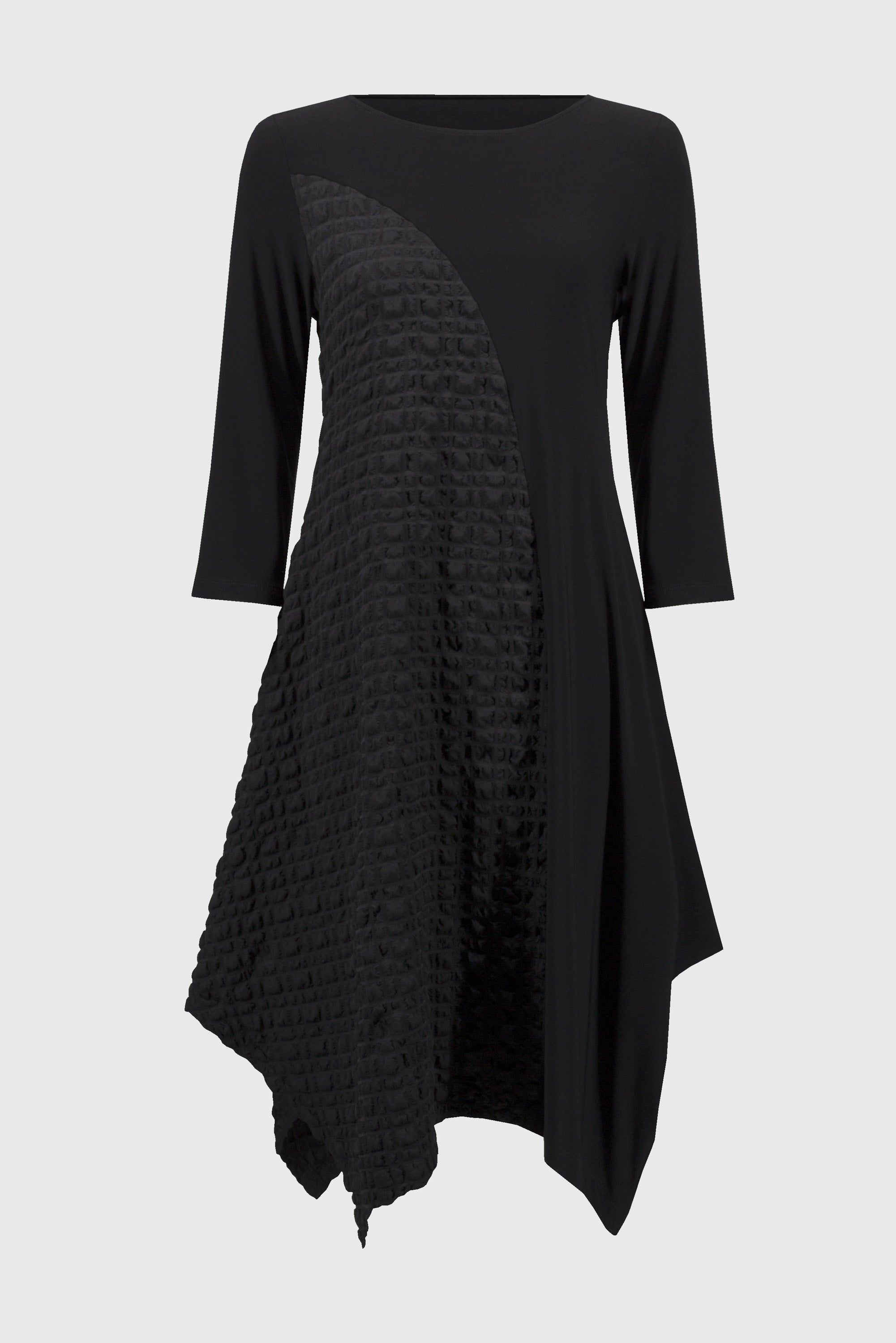 Joseph Ribkoff Jacquard Handkerchief Dress 244037 - Black