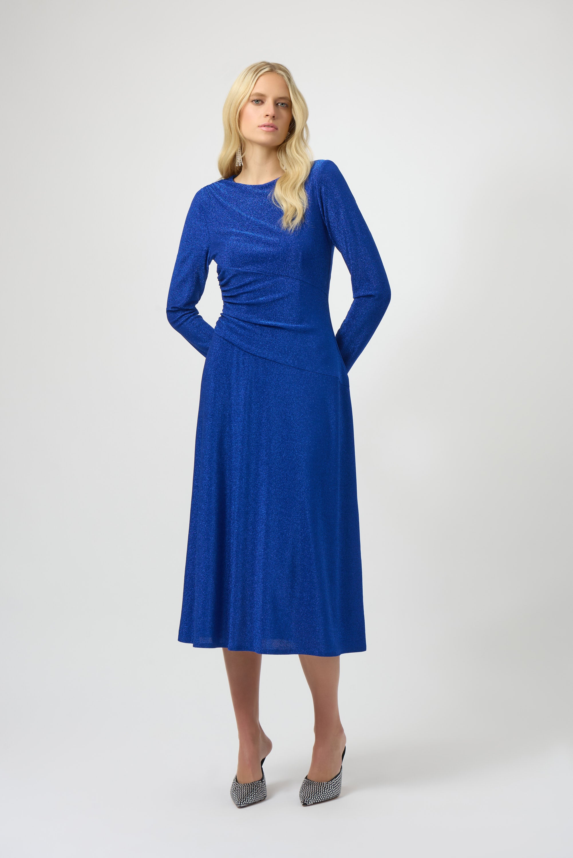 Joseph Ribkoff Sparkle Knit Fit & Flare Dress 254082 - Royal Sapphire