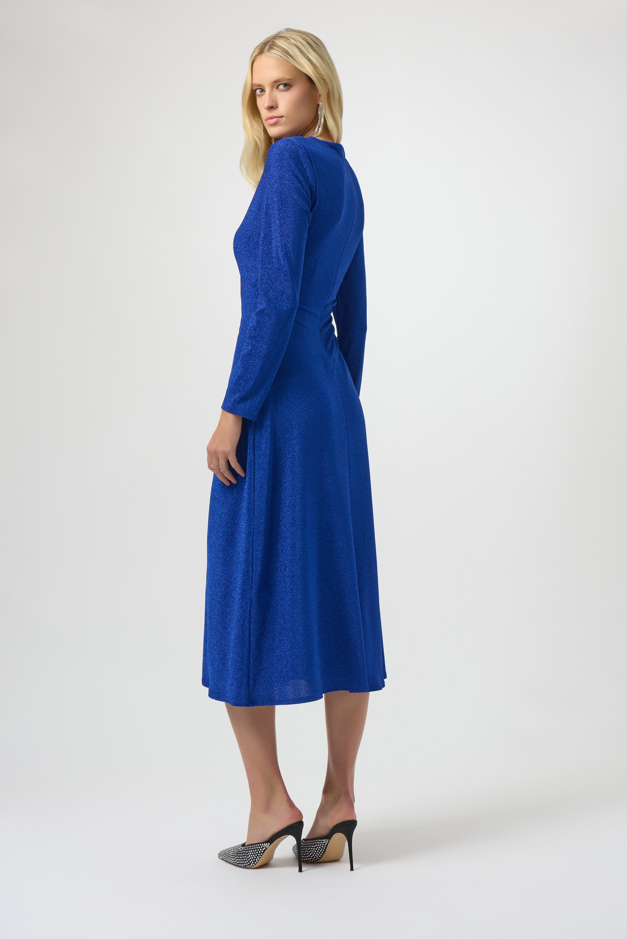 Joseph Ribkoff Sparkle Knit Fit & Flare Dress 254082 - Royal Sapphire