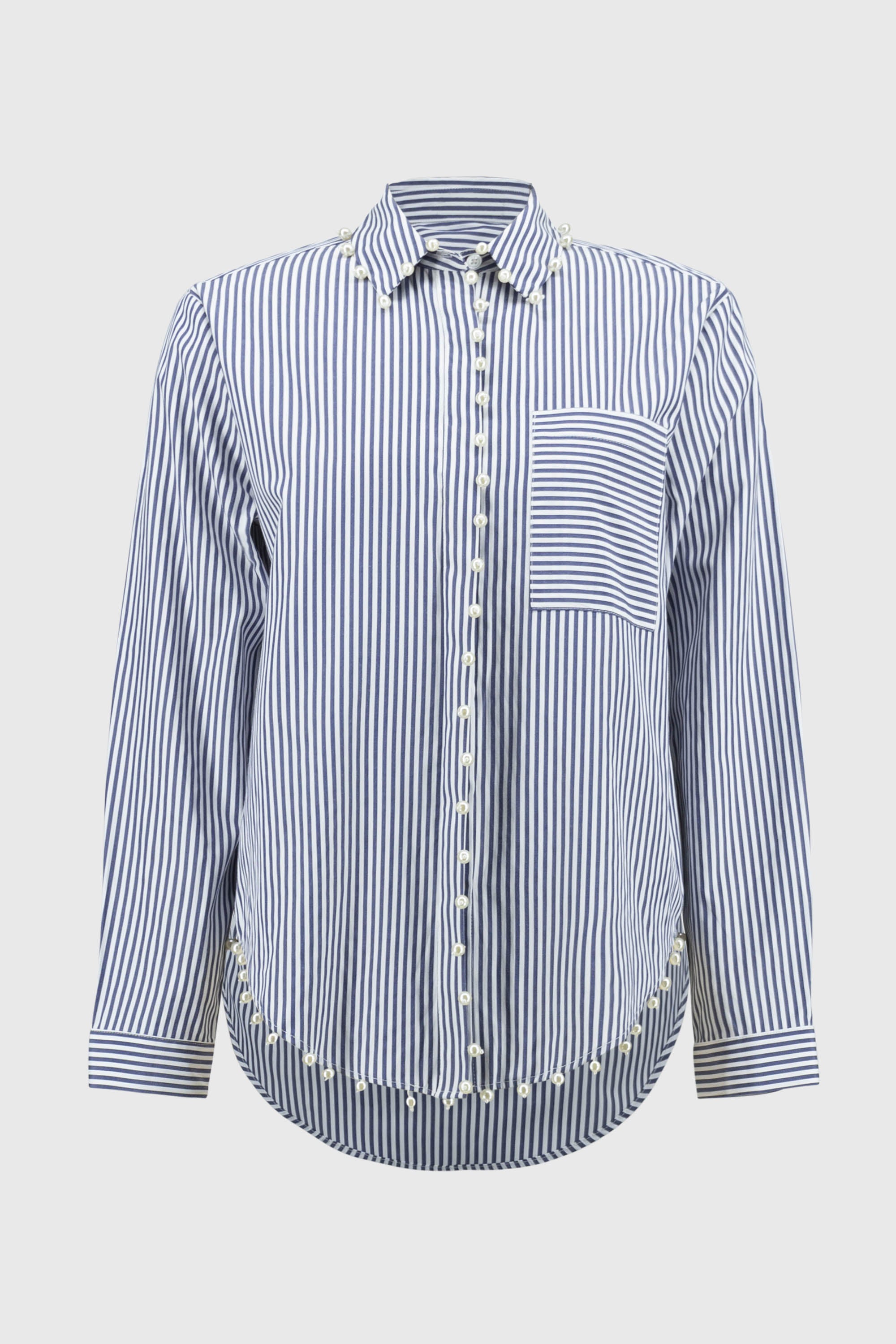 Joseph Ribkoff Striped Stretch Cotton Shirt 251942 - Blue/ White