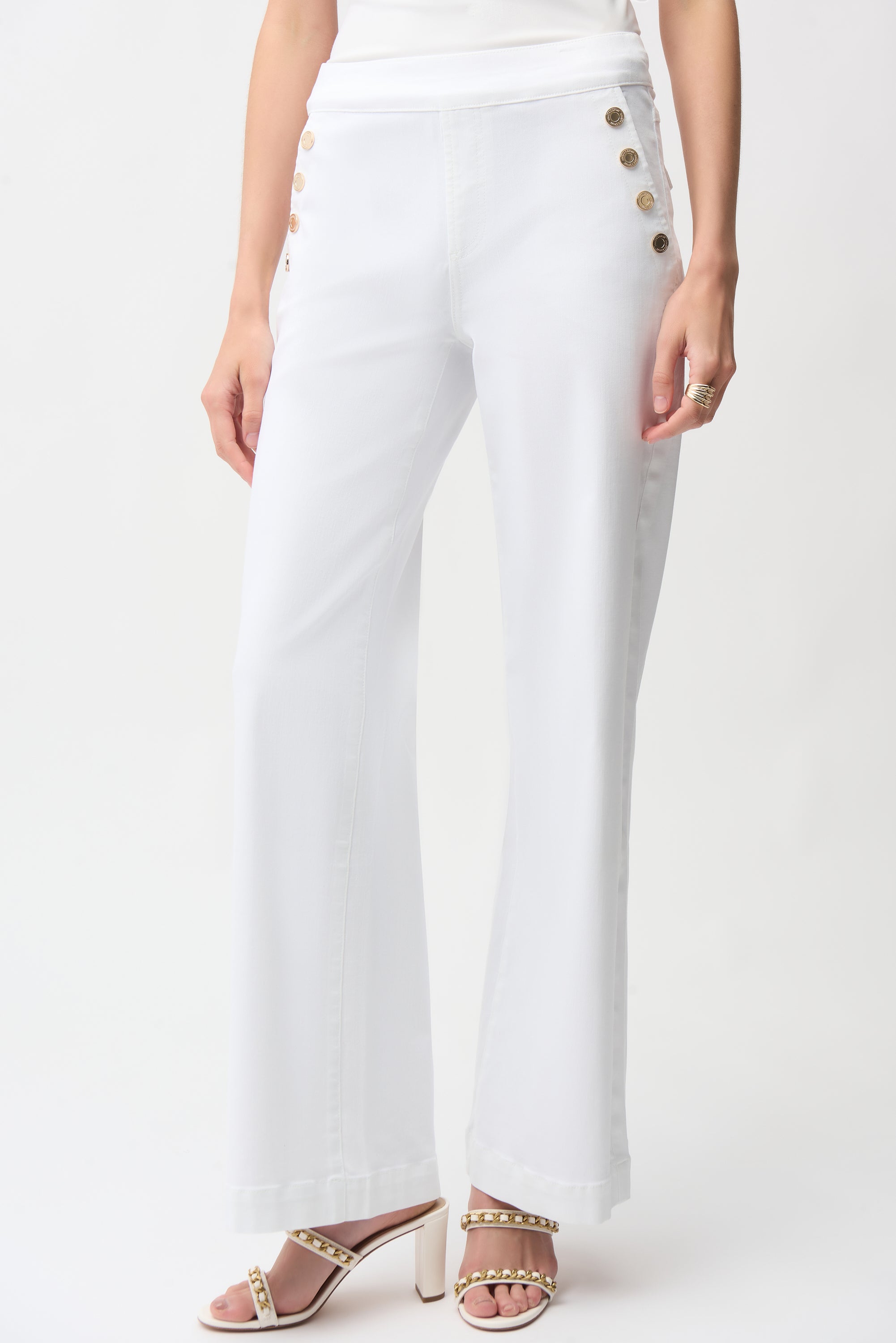 Joseph Ribkoff Wide Leg Pull-On Jeans 261972 - White