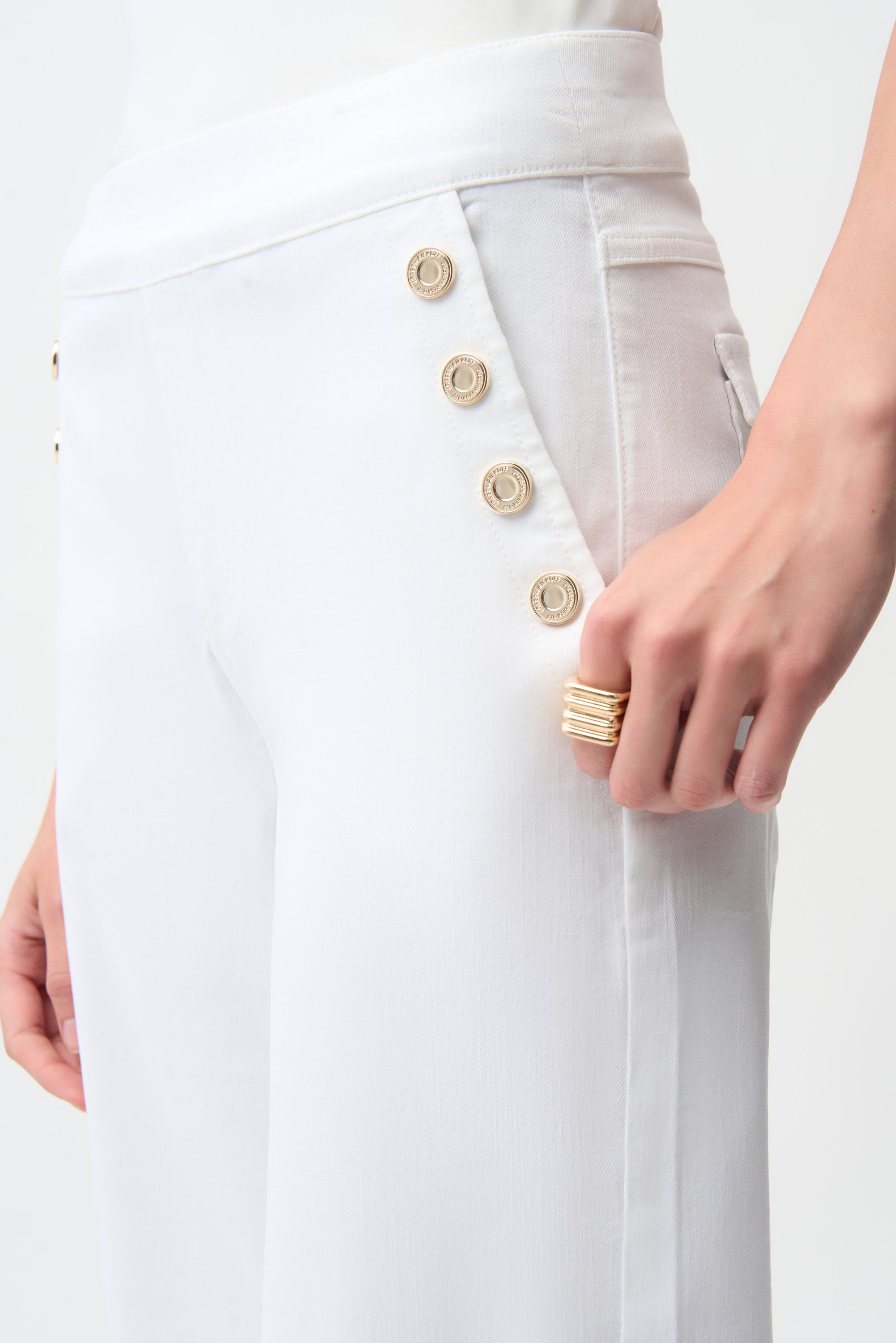 Joseph Ribkoff Wide Leg Pull-On Jeans 261972 - White