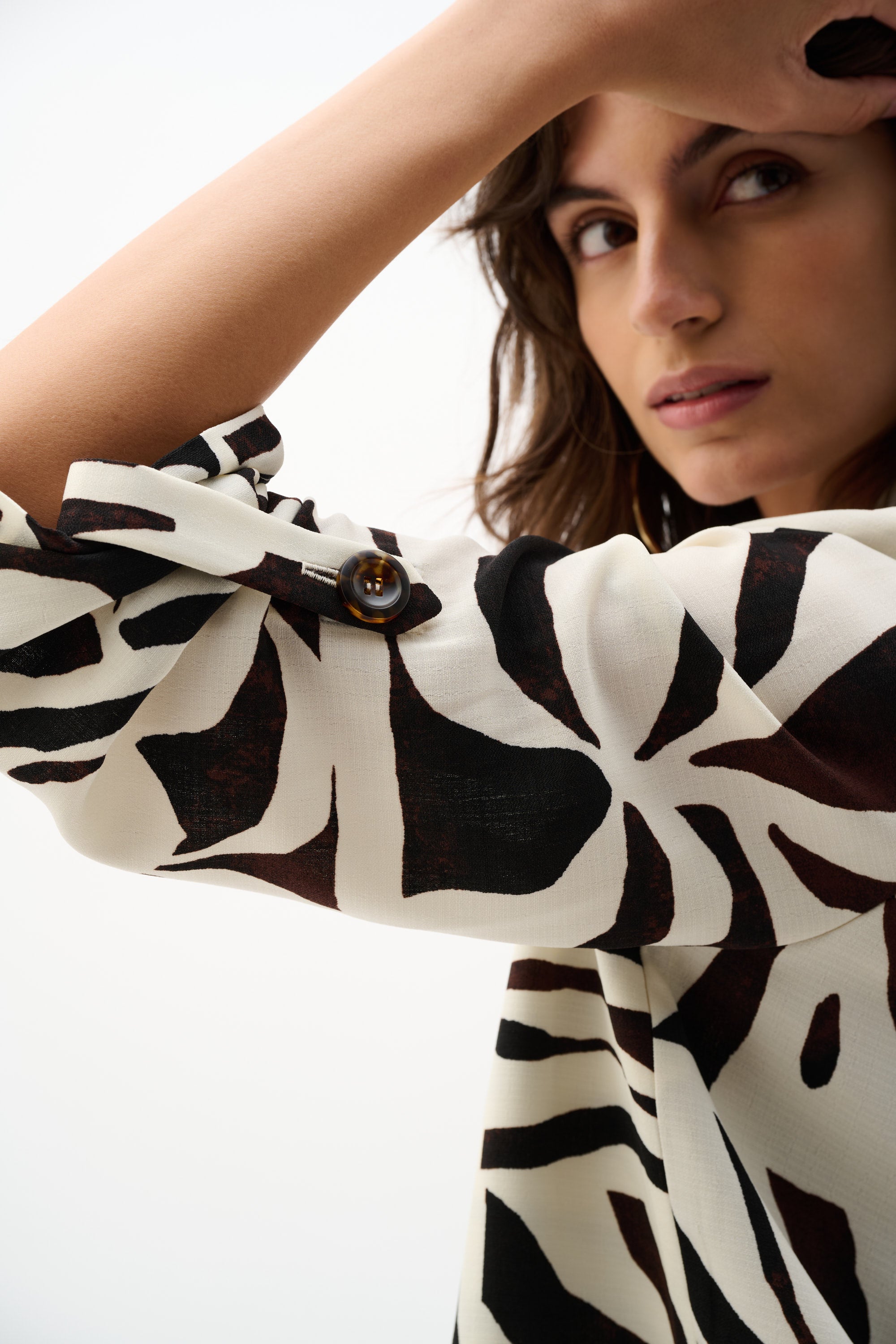 Joseph Ribkoff Tropical Print Boxy Blazer 262193 - Beige/ Multi