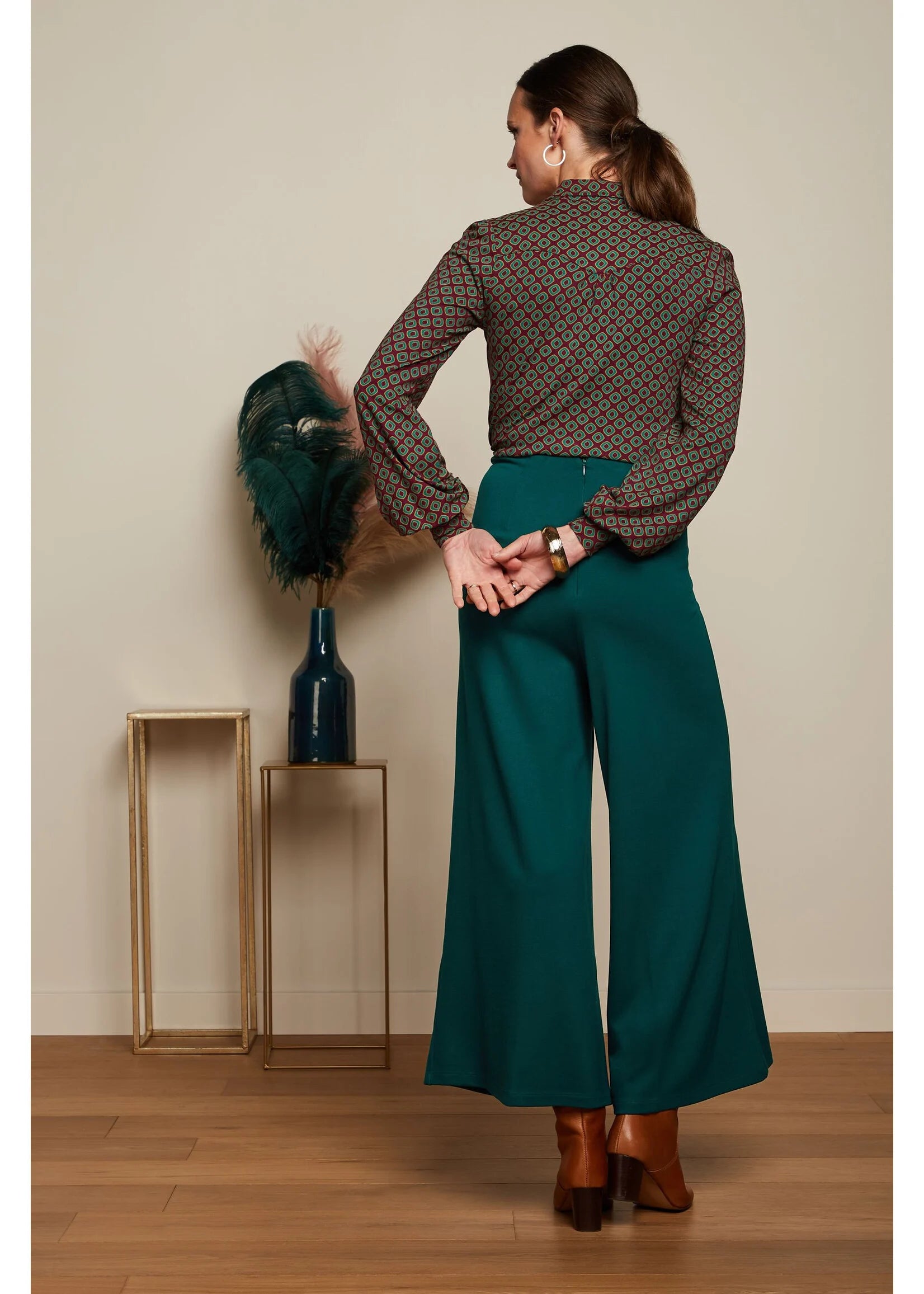 King Louie Carina Blouse - Cabernet Red