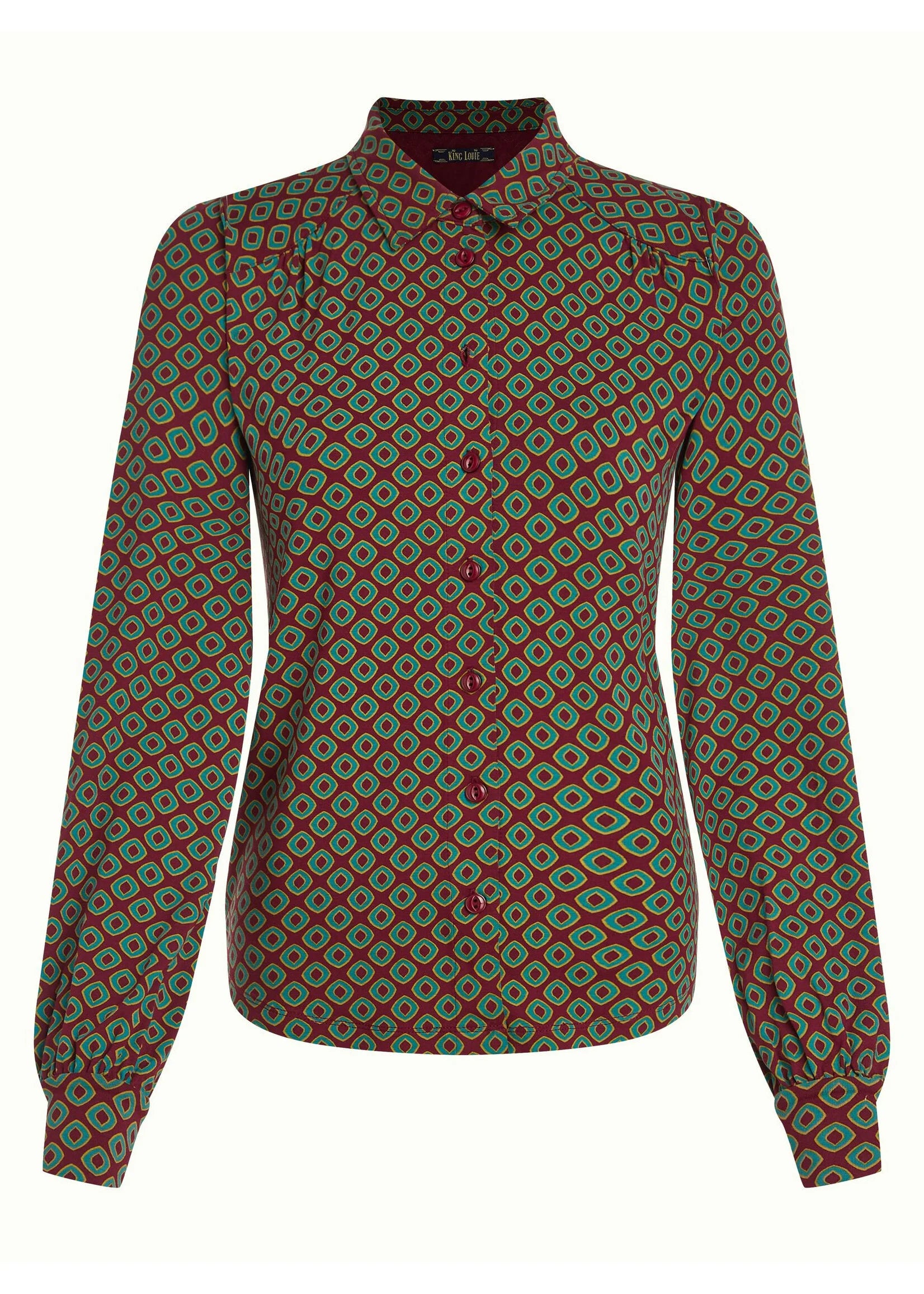 King Louie Carina Blouse - Cabernet Red