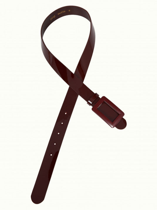 King Louie Patent Leather Belt - Cabernet Red
