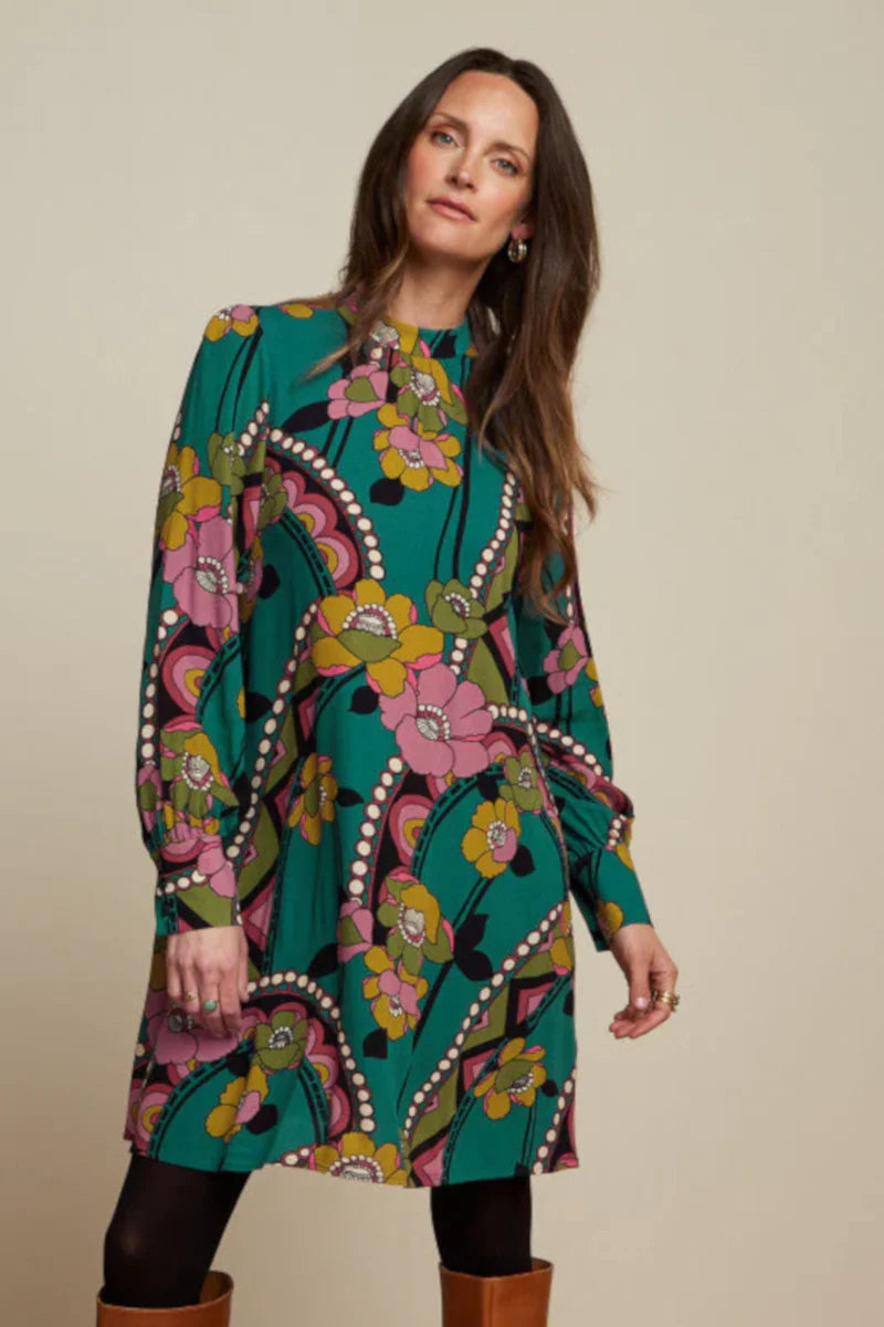King Louie Sandy Dress Lovechild - Antique Green