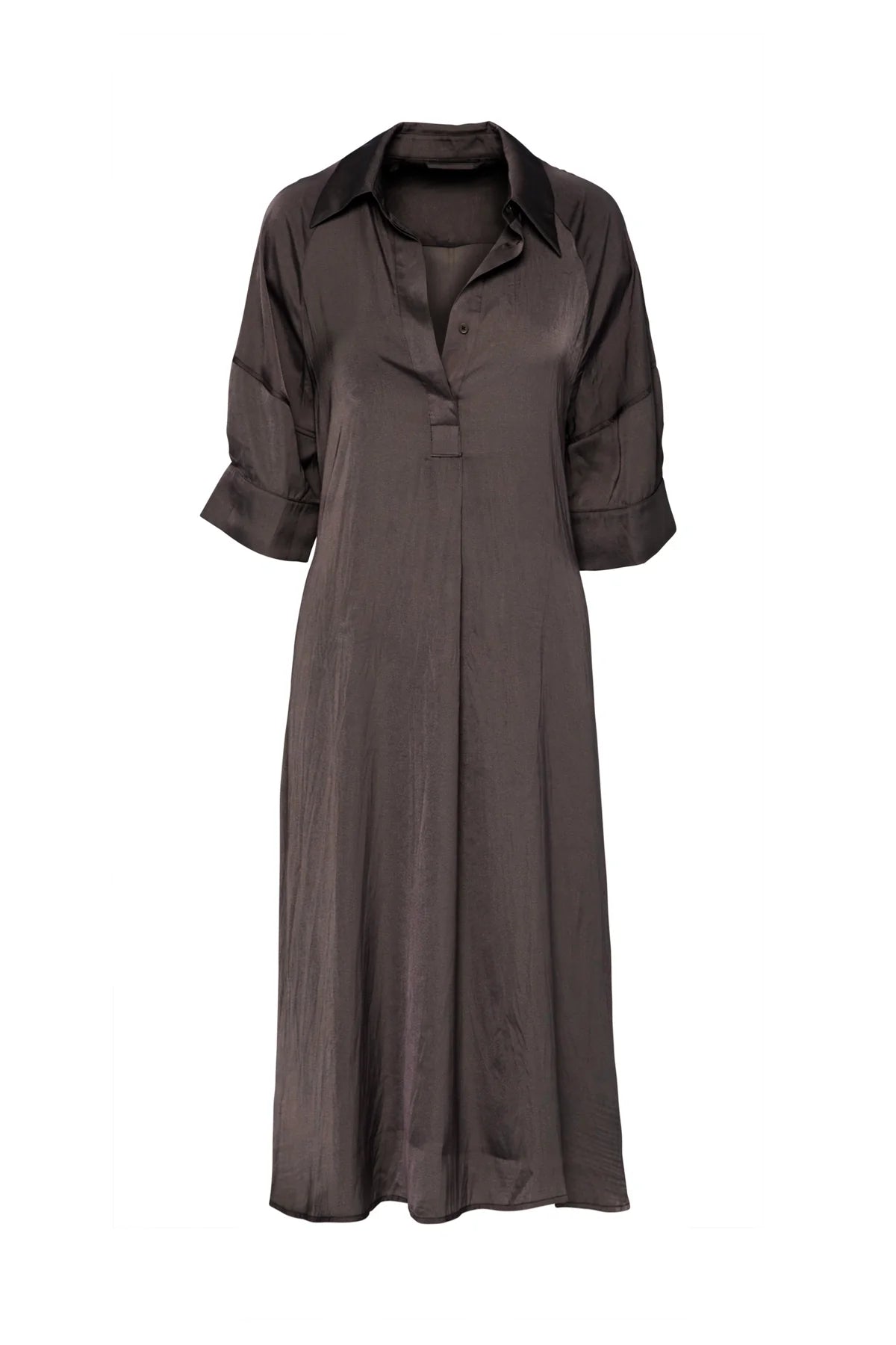 Lounge The Label Symi  Belted A-Line Shirt Dress - Mocha