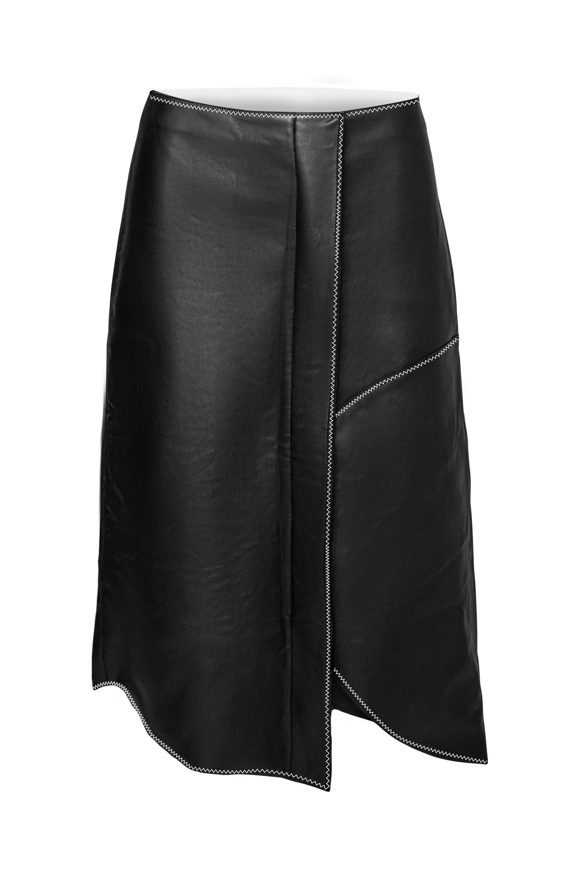 Lounge The Label Faux Leather Wrap Skirt - Corinth