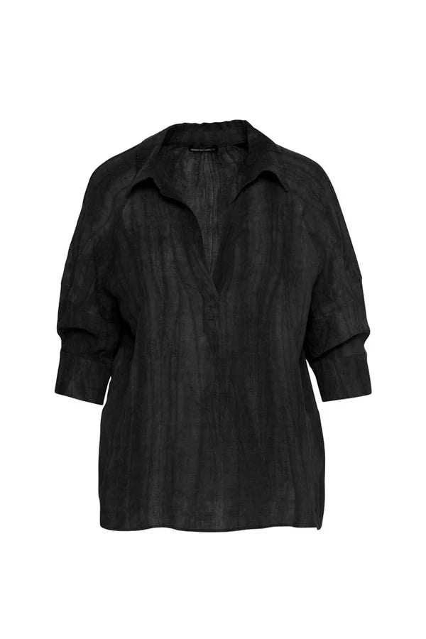 Lounge The Label Vis Collared Bubble Sleeve Top - 2 Colours