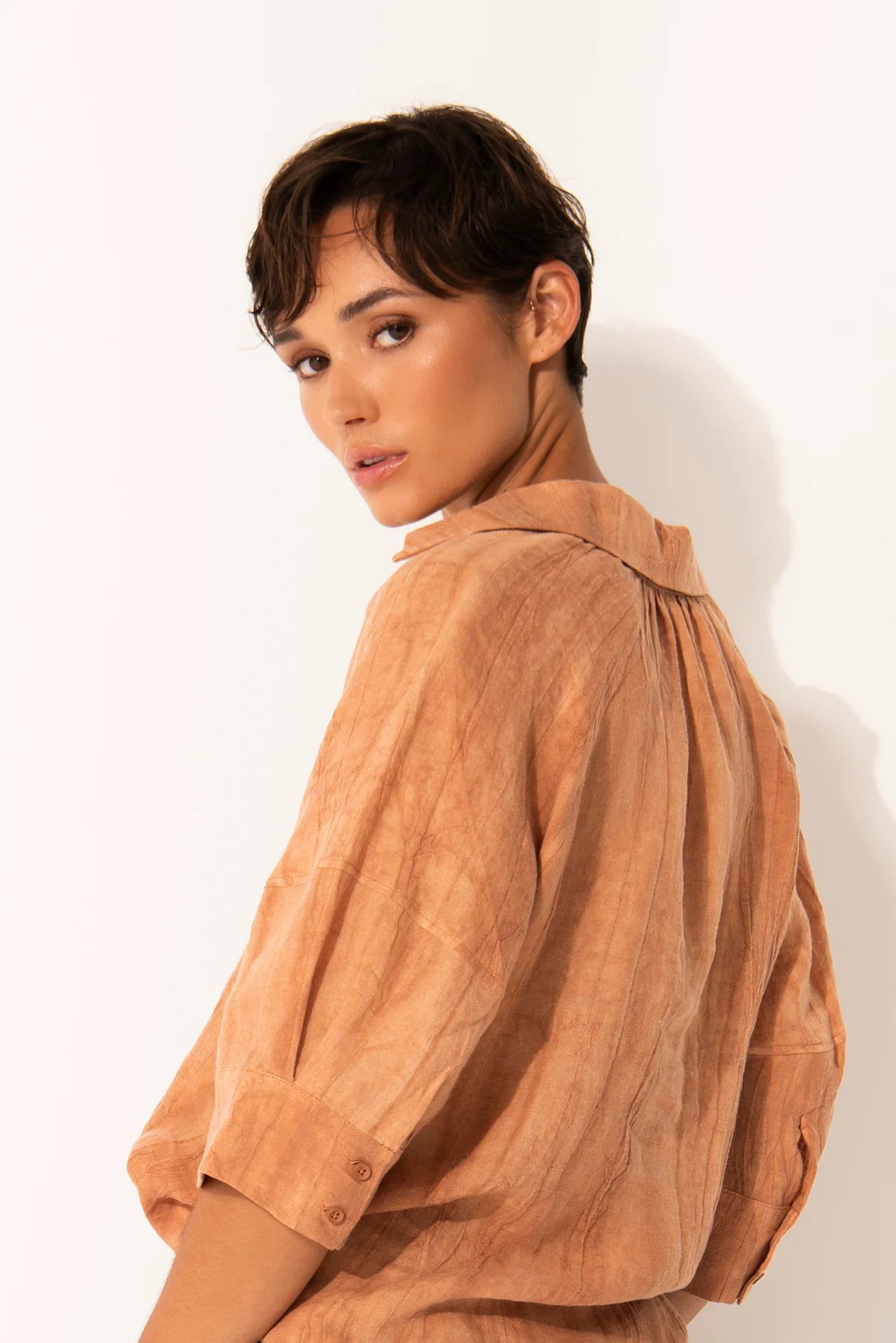 Lounge The Label Vis Collared Bubble Sleeve Top - 2 Colours