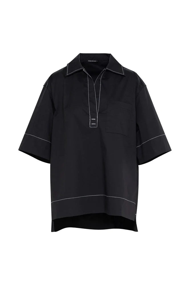 Lounge The Label Paros Tunic Shirt - Black/ White
