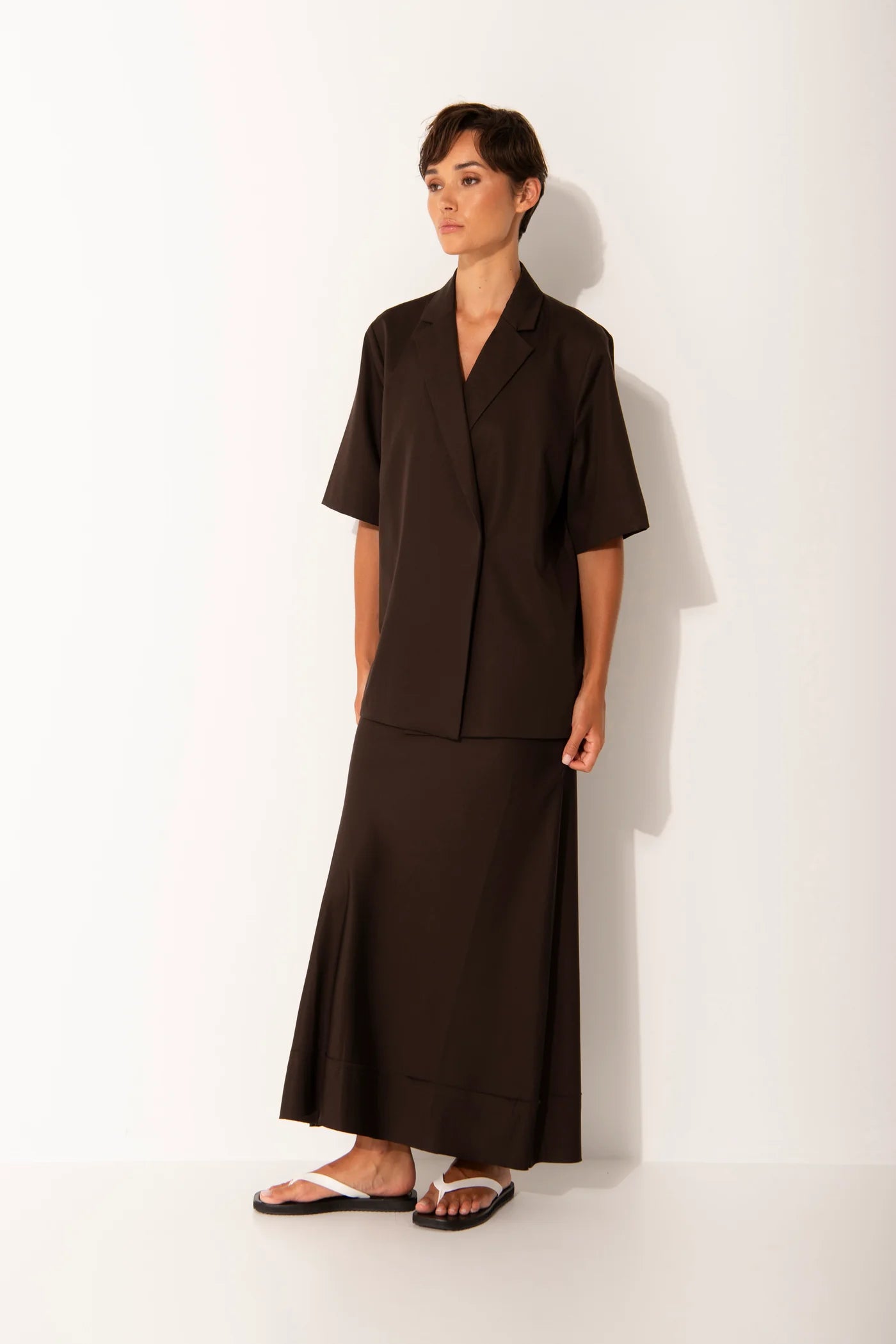 Lounge The Label Santorini Single Breasted Jacket - Espresso