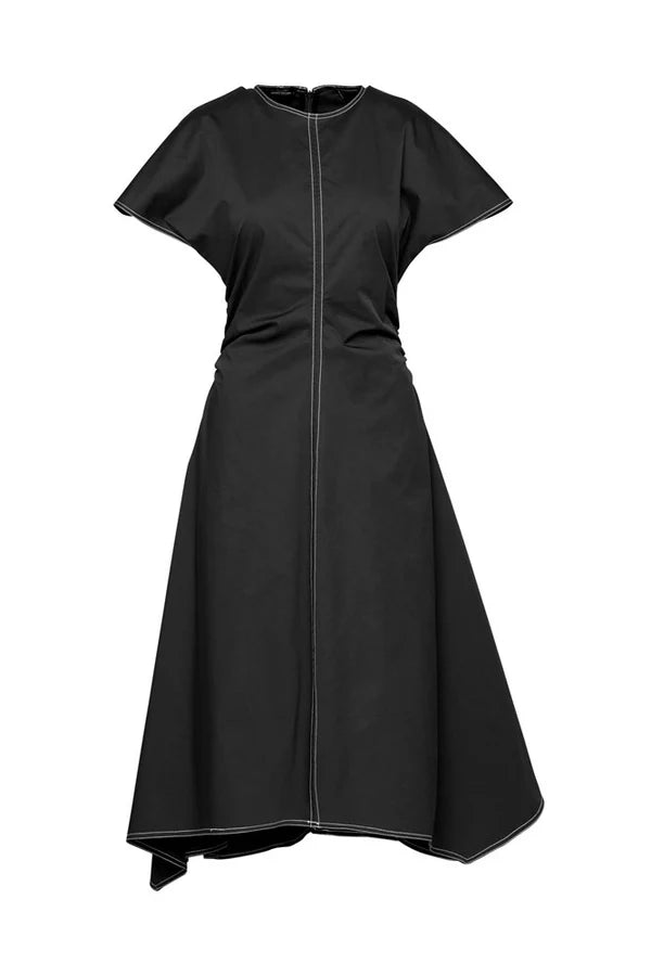 Lounge The Label Gathered Waist Chios Dress - Black/ White