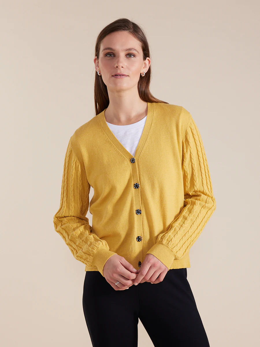 Marco Polo Cable Sleeve Cardigan - Marigold