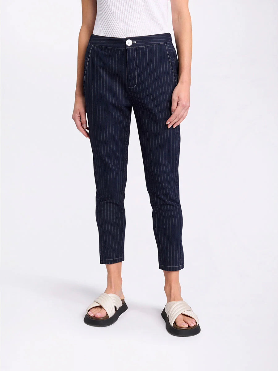 Marco Polo Pinstripe Pant - Navy