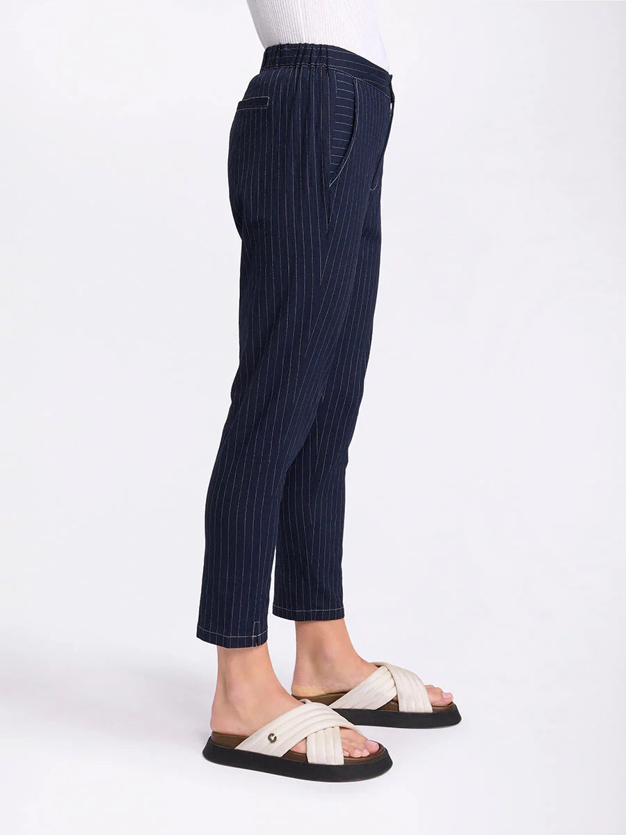 Marco Polo Pinstripe Pant - Navy