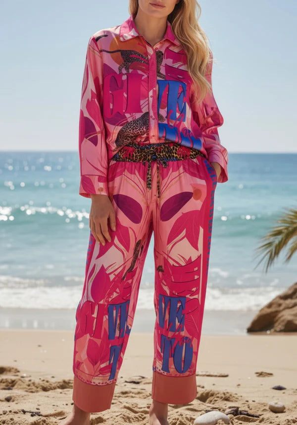 Miss Goodlife Pink Butterfly Blouse - Multicolour