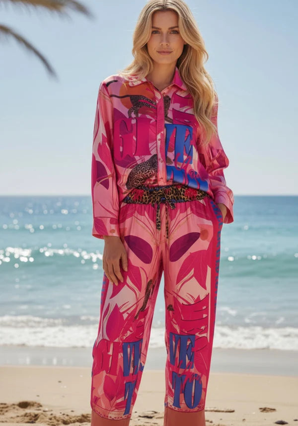 Miss Goodlife Pink Butterfly Blouse - Multicolour