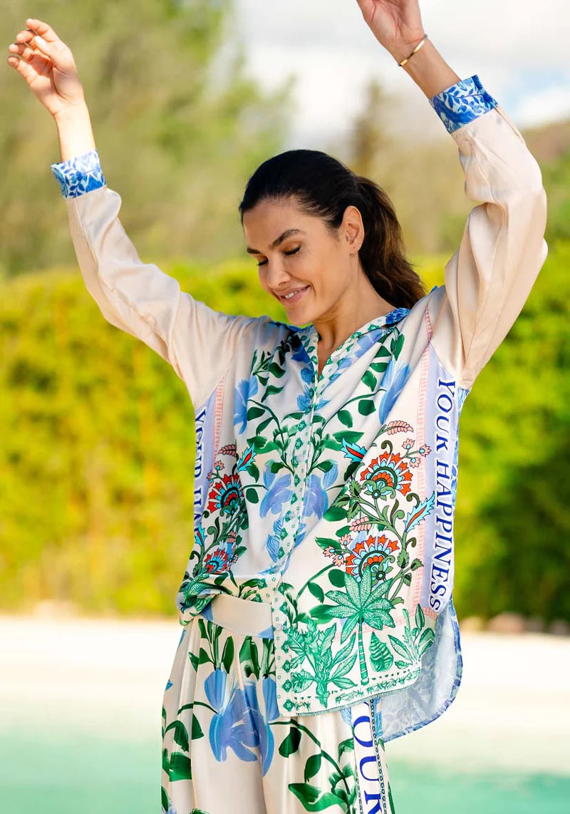 Miss Goodlife Green Garden Blouse - Print