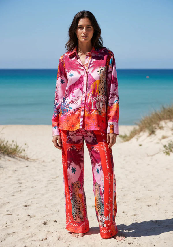 Miss Goodlife Tiger Heart Blouse - Multicolour