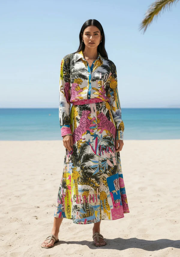 Miss Goodlife Viva La Jungle Blouse - Multicolour
