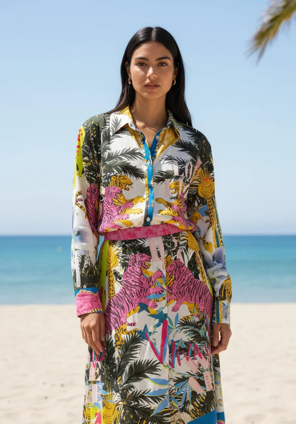 Miss Goodlife Viva La Jungle Skirt - Multicolour
