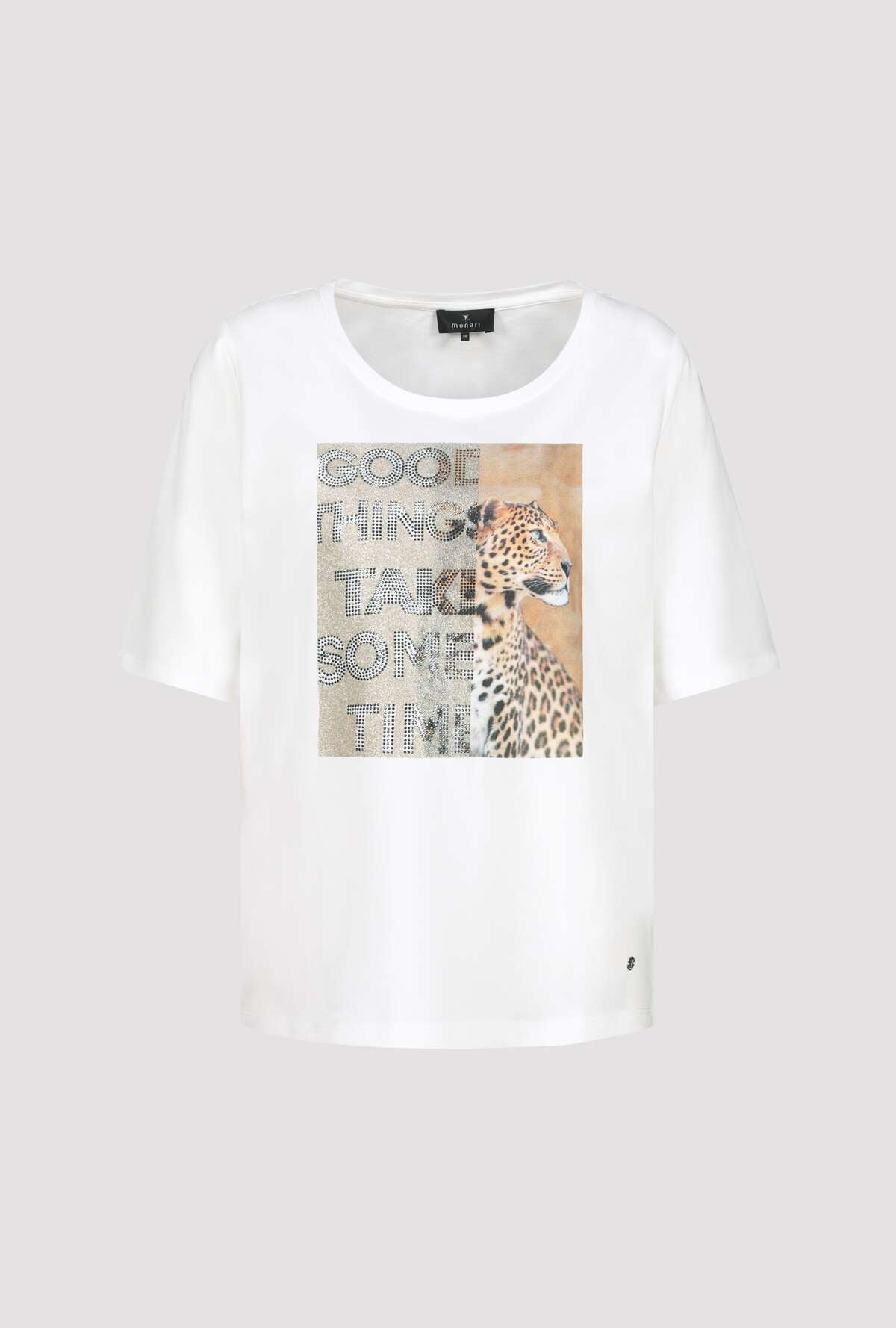 Monari Leopard Print T'Shirt - Off White