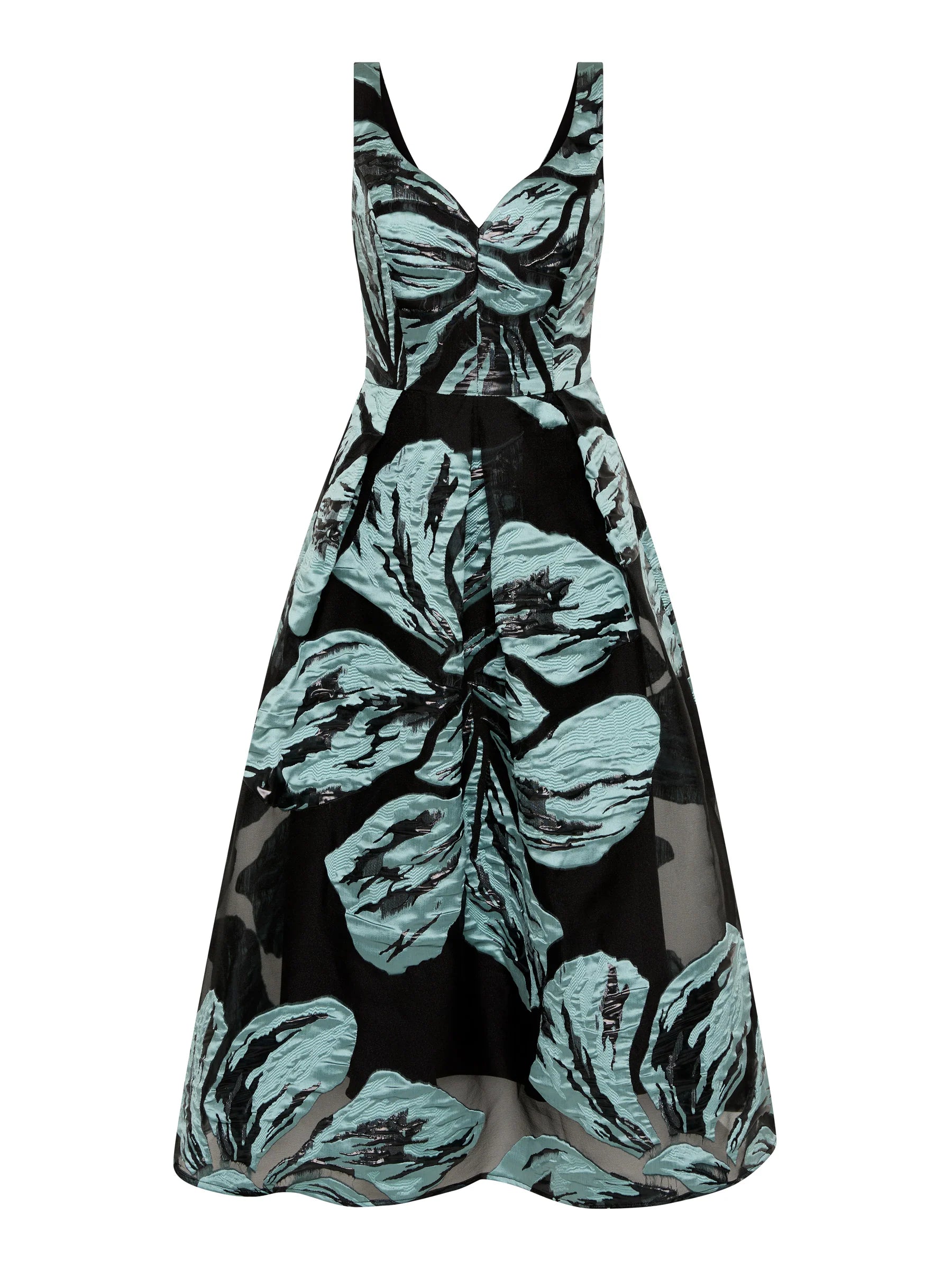 Moss & Spy Bella Midi Dress - Mint/ Black