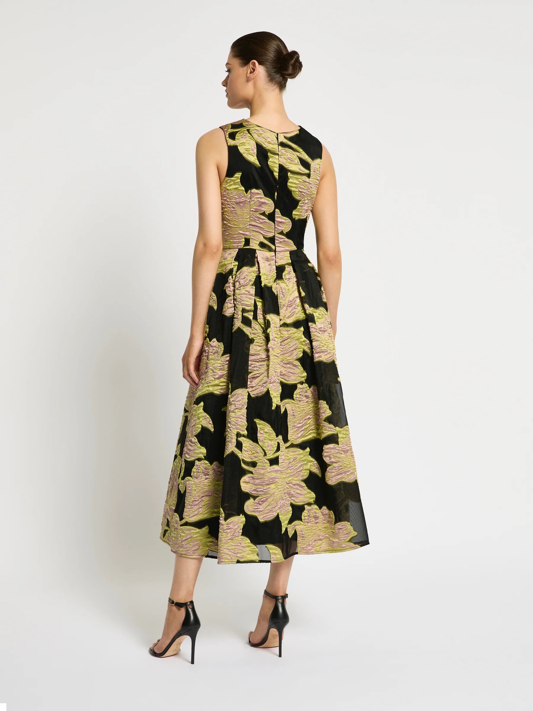 Moss & Spy Florence Midi Dress - Citrus/ Pink/ Black