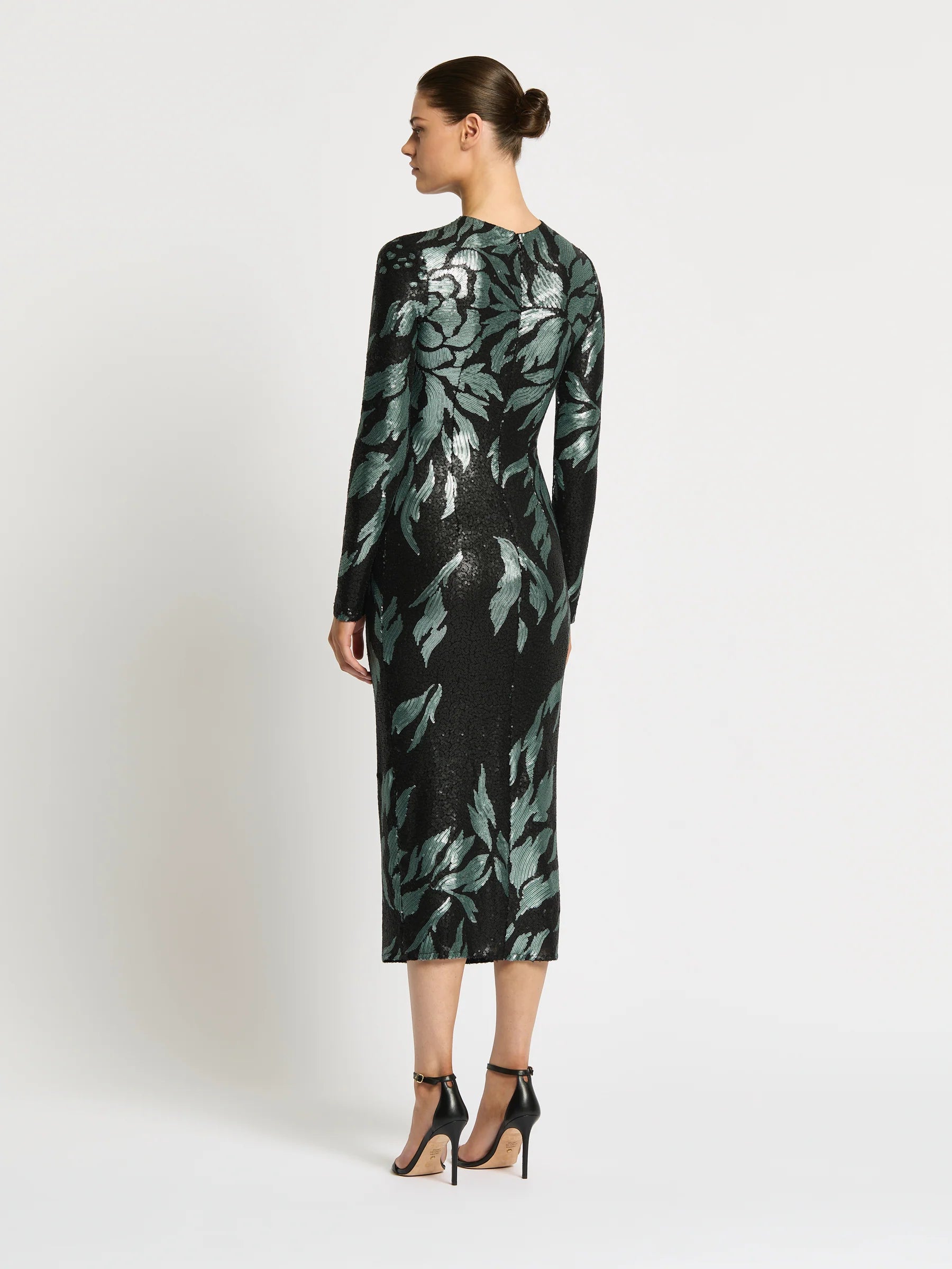 Moss & Spy Larissa Midi Dress - Mint/ Black