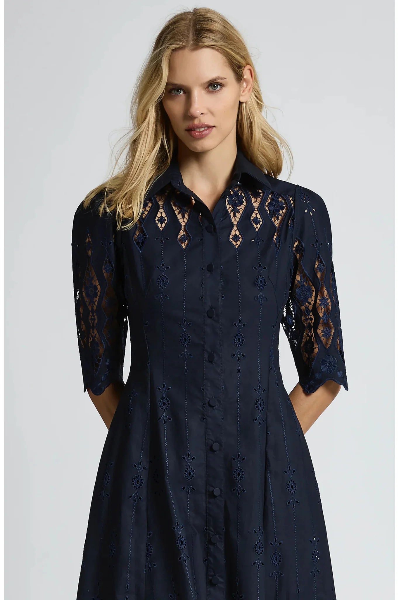 Moss & Spy Alice Shirt Dress - Navy