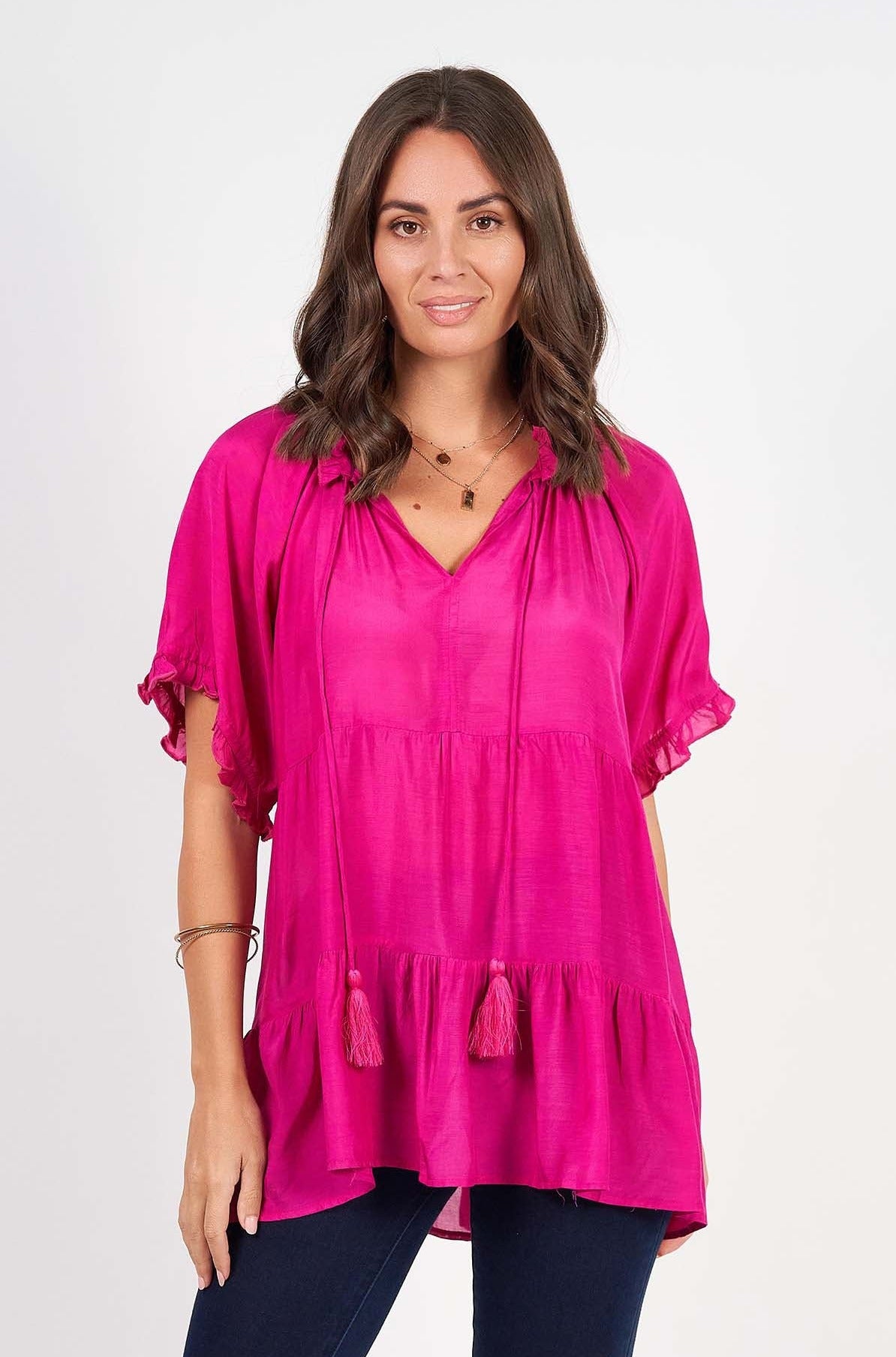 Naudic Matilda Top - Available in Hot Pink and Emerald