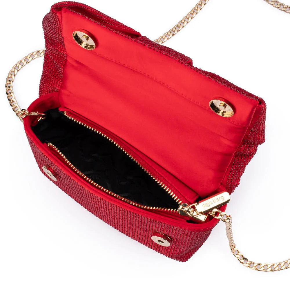 Olga Berg Alinta Hotfix Top Handle Bag - Red