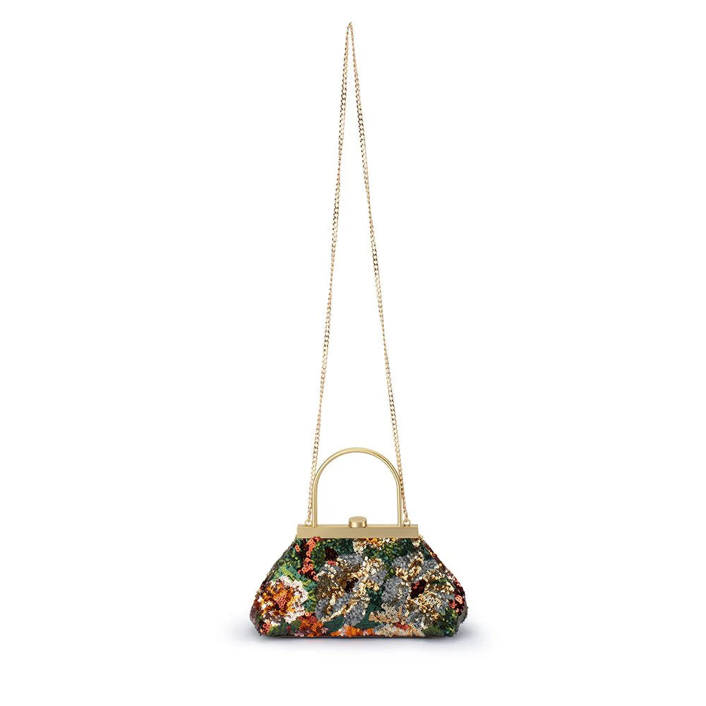 Olga Berg Audrey Sequin Top Handle Bag - Bronze