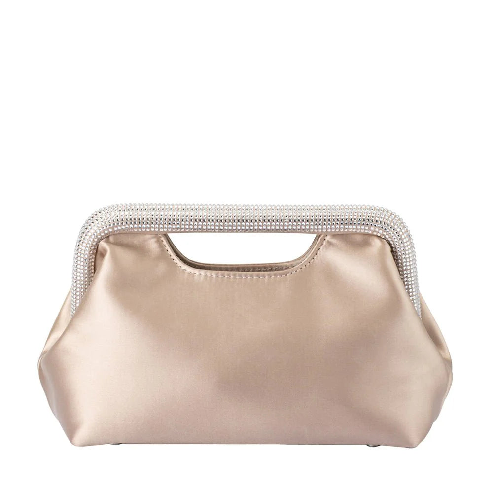 Olga berg Eleanor Crystal Handle Bag - Natural