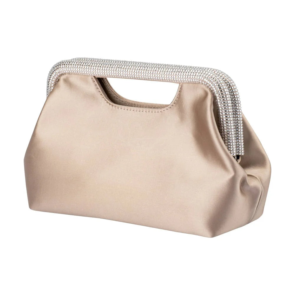 Olga berg Eleanor Crystal Handle Bag - Natural