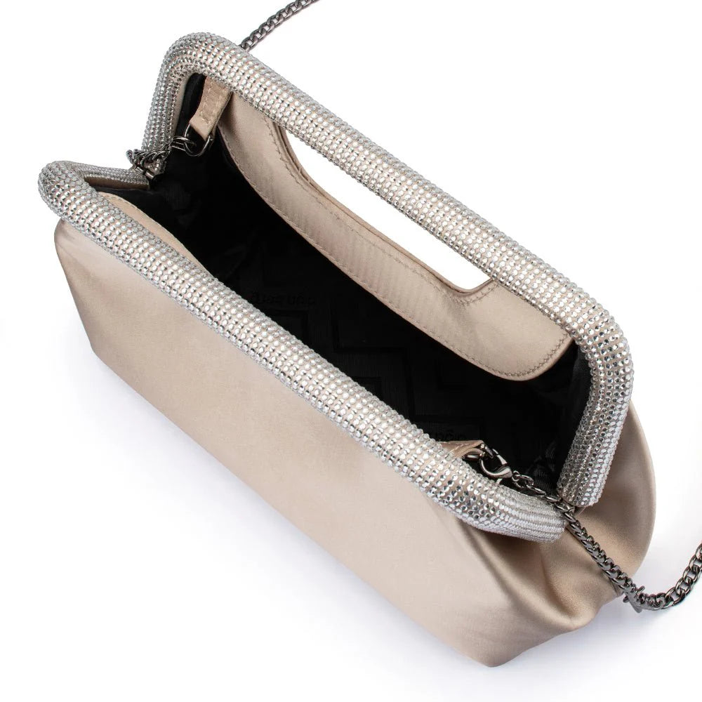 Olga berg Eleanor Crystal Handle Bag - Natural