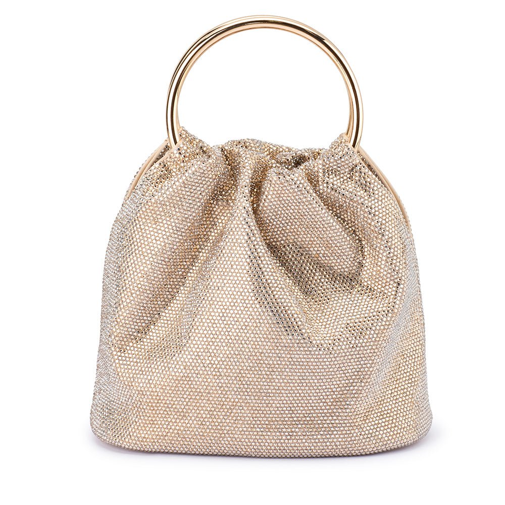 Olga Berg Mabel Crystal Top Handle - Champagne